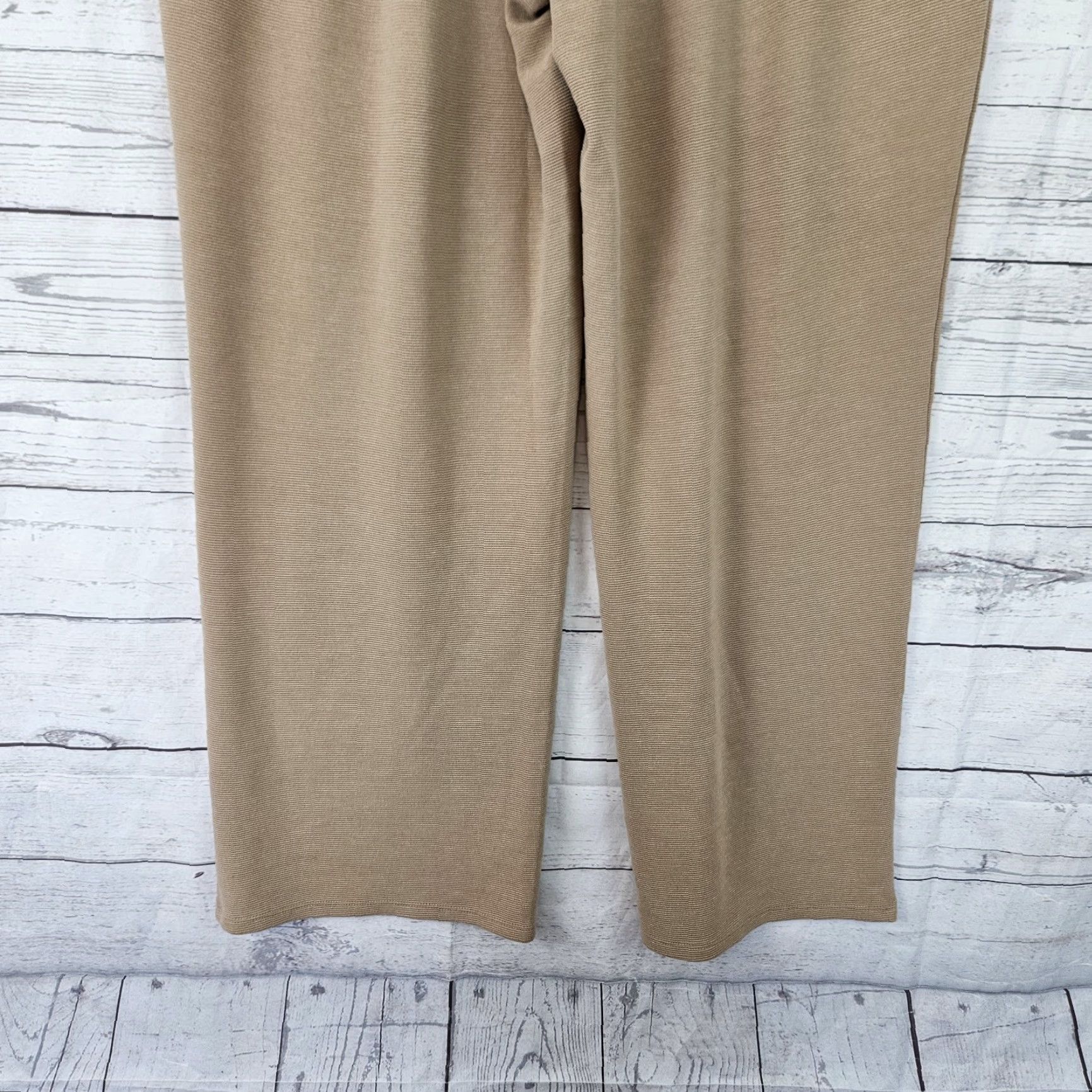 J. Jill J Jill Wearever Collection Womens Pants Sz Large Petite Tan Ribbed Pull On Size 36" / US 14 / IT 50 - 5 Thumbnail