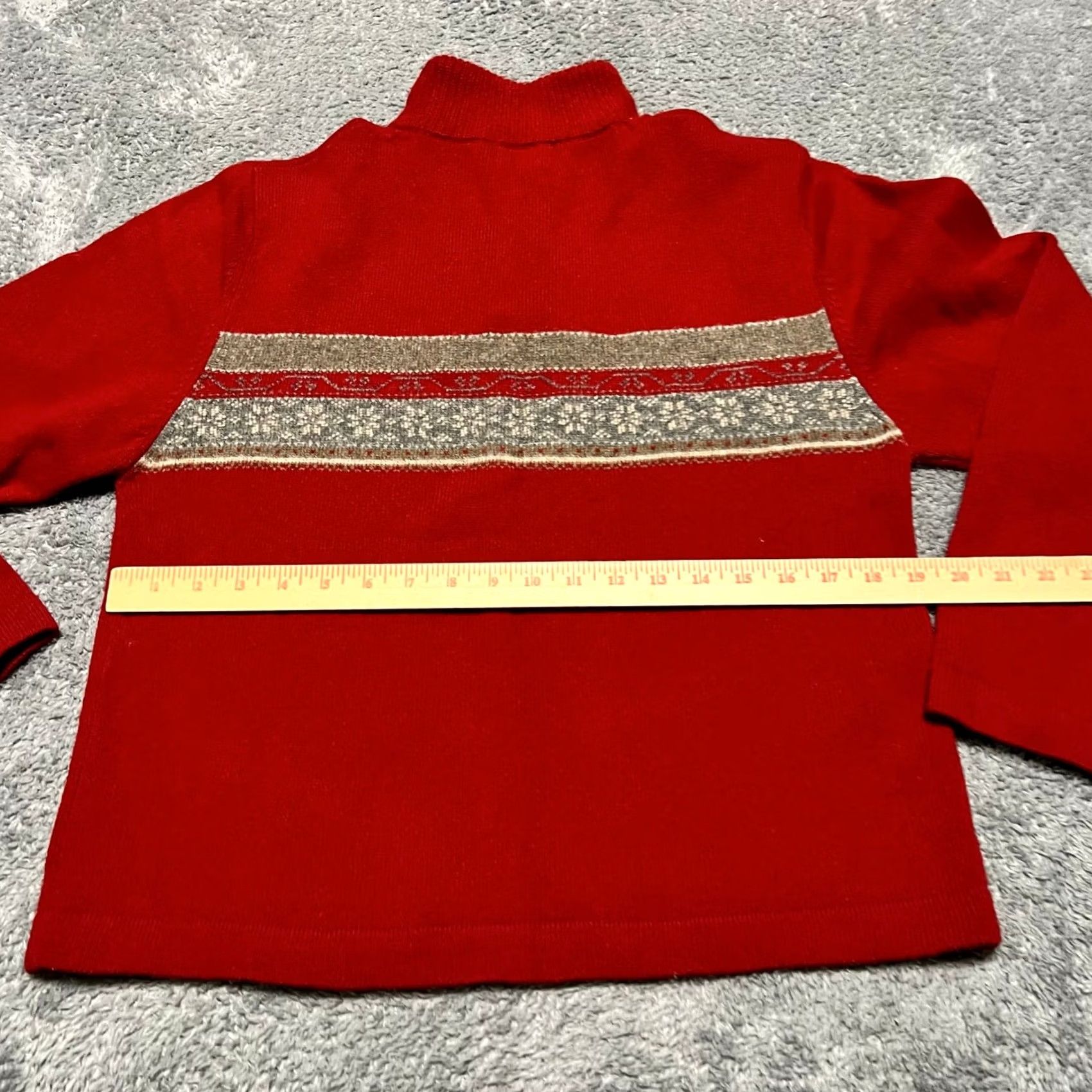 Vintage Woolrich Sweater Womens Medium Red Lambs Wool Quarter Zip Aztec Mens? Women? Size M / US 6-8 / IT 42-44 - 4 Thumbnail