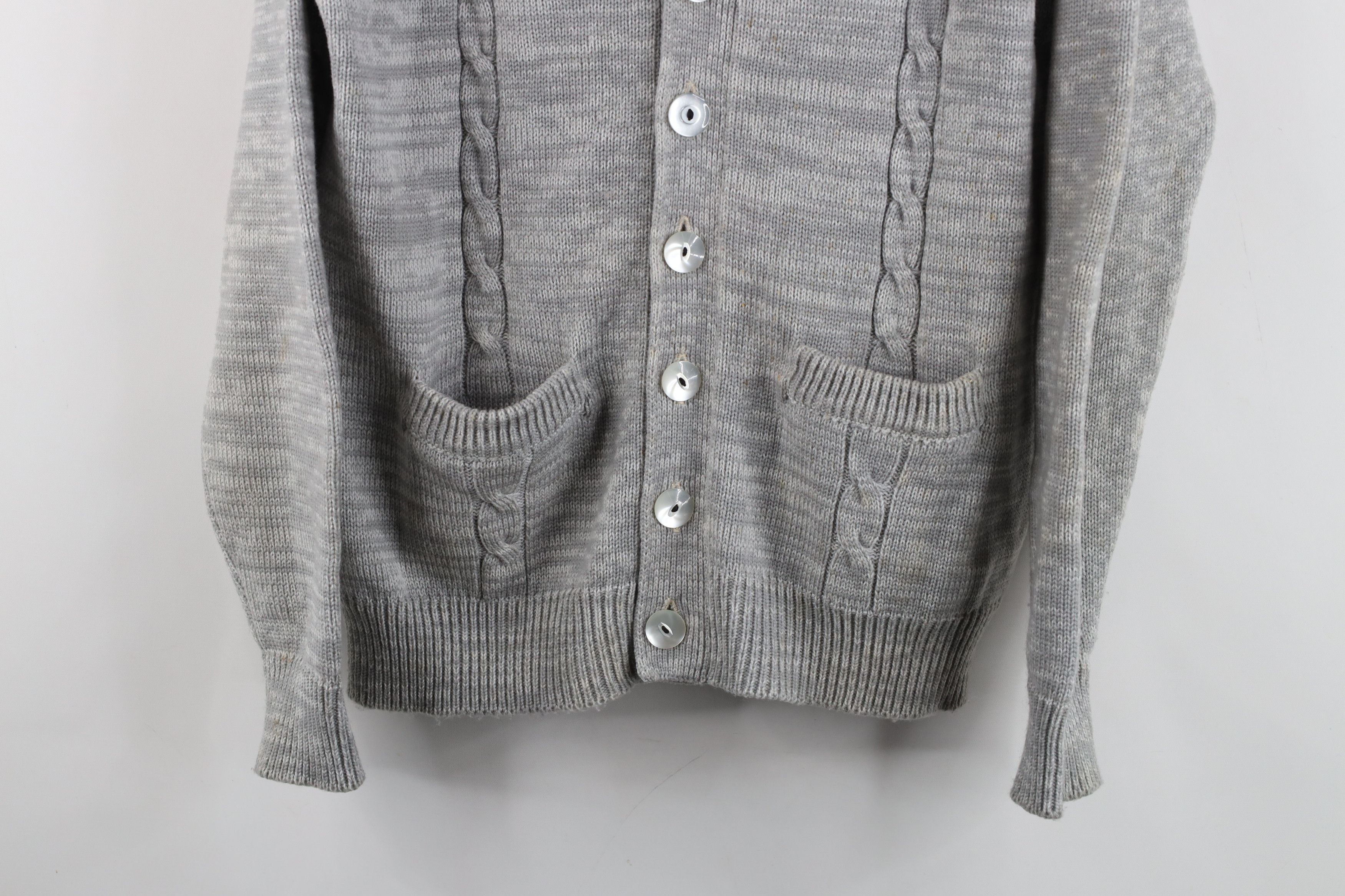 Vintage Vintage 50s 60s Streetwear Cable Knit Cardigan Sweater Size US M / EU 48-50 / 2 - 3 Thumbnail