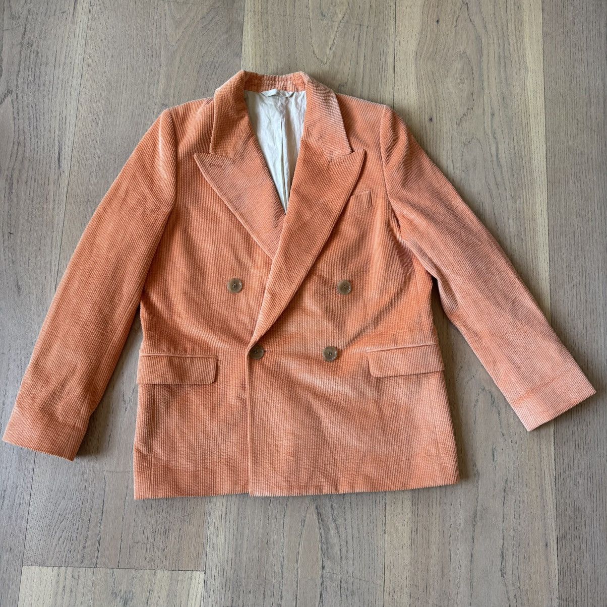 Acne Studios Acne Studios - Corduroy Suit Jacket Blazer - Peach Orange Size S / US 4 / IT 40 - 1 Thumbnail