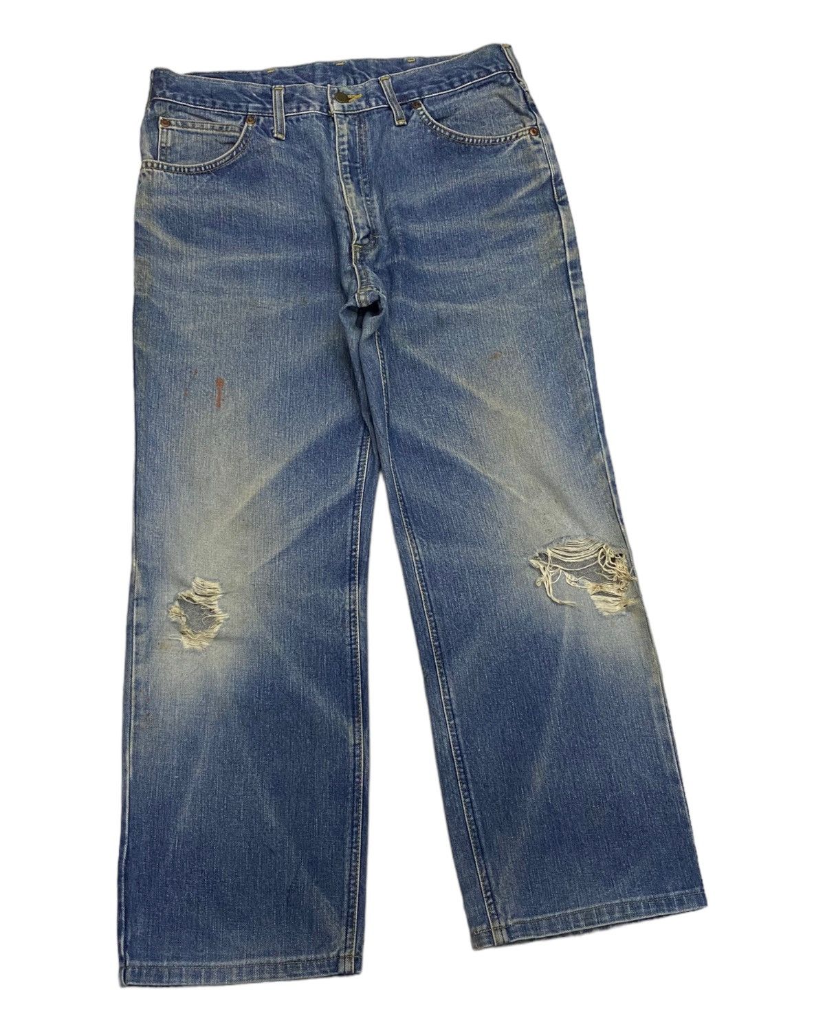 Lee VINTAGE 80s LEE US RIDERS SANFORIZED DISTRESSED BAGGY DENIM Size US 32 / EU 48 - 5 Thumbnail