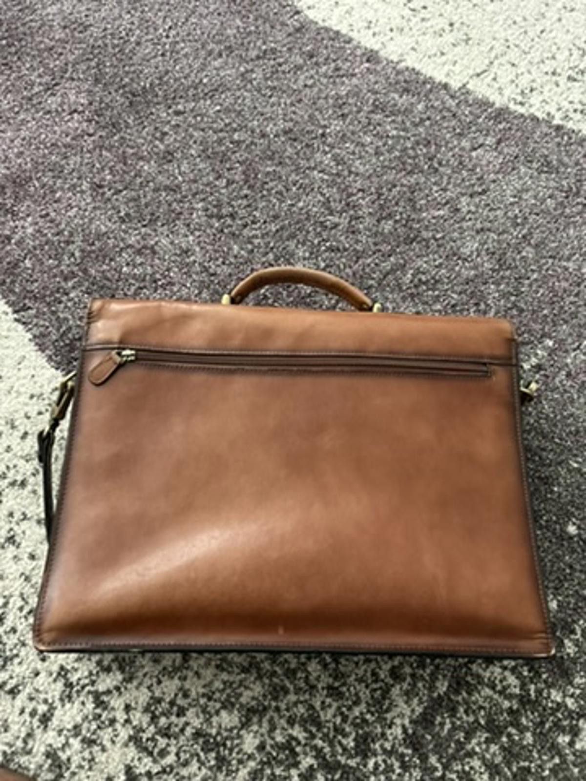 Designer Banuce Leather Briefcase Crossbody Size ONE SIZE - 8 Thumbnail
