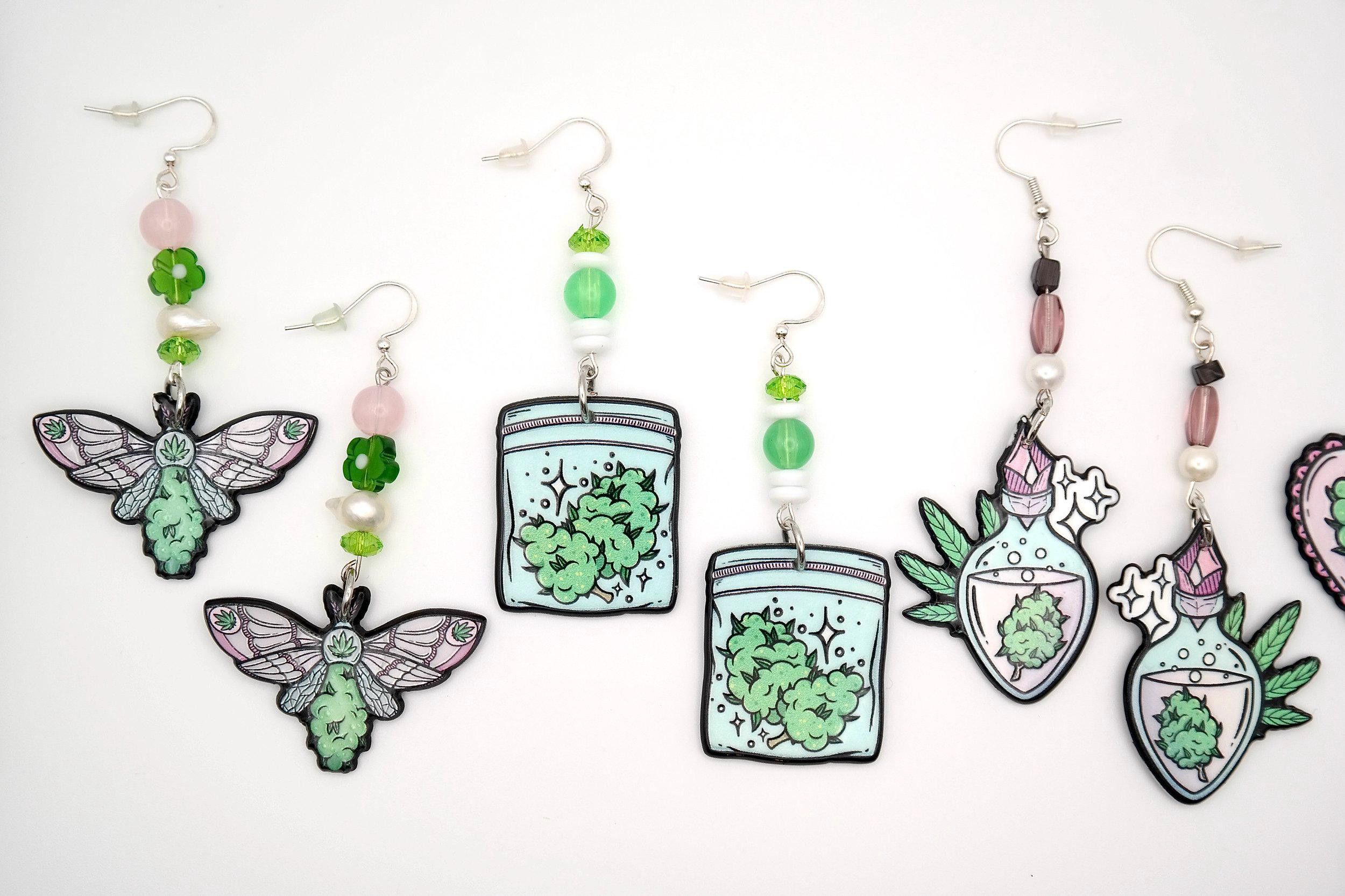 Handmade Magical 420 Flower Earrings Size ONE SIZE - 8 Thumbnail