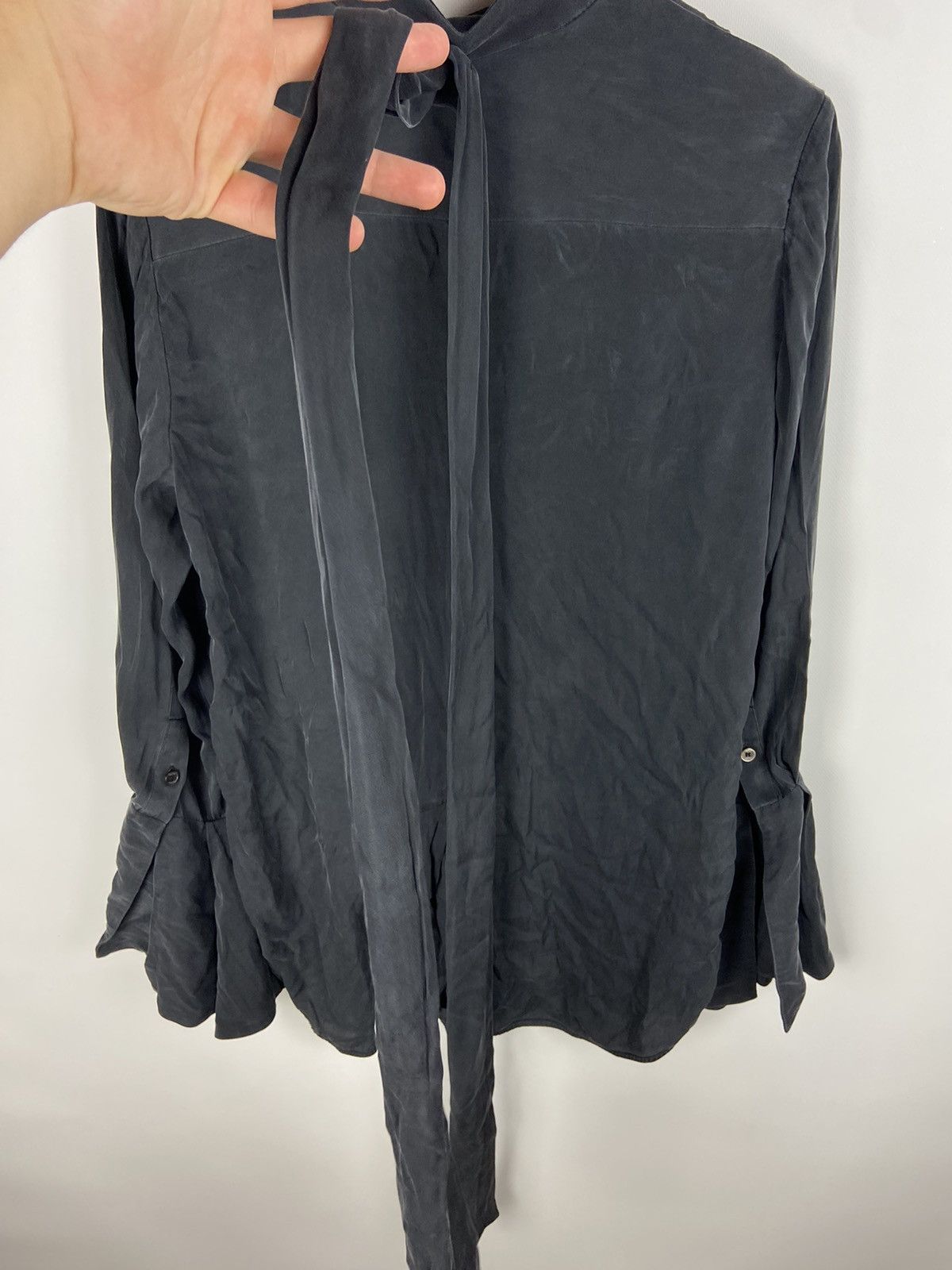 ELLERY Ellery Luxury Black Shirt Asymmetrical Long Sleeve Silk Size M / US 6-8 / IT 42-44 - 19 Thumbnail