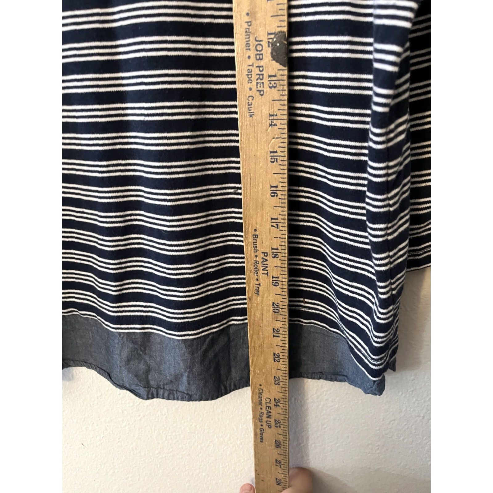Vintage Hasting & Smith Blouse Women Petite Small Blue Striped 3/4 Sleeve V Neck PS Casual Womens Size S / US 4 / IT 40 - 4 Thumbnail