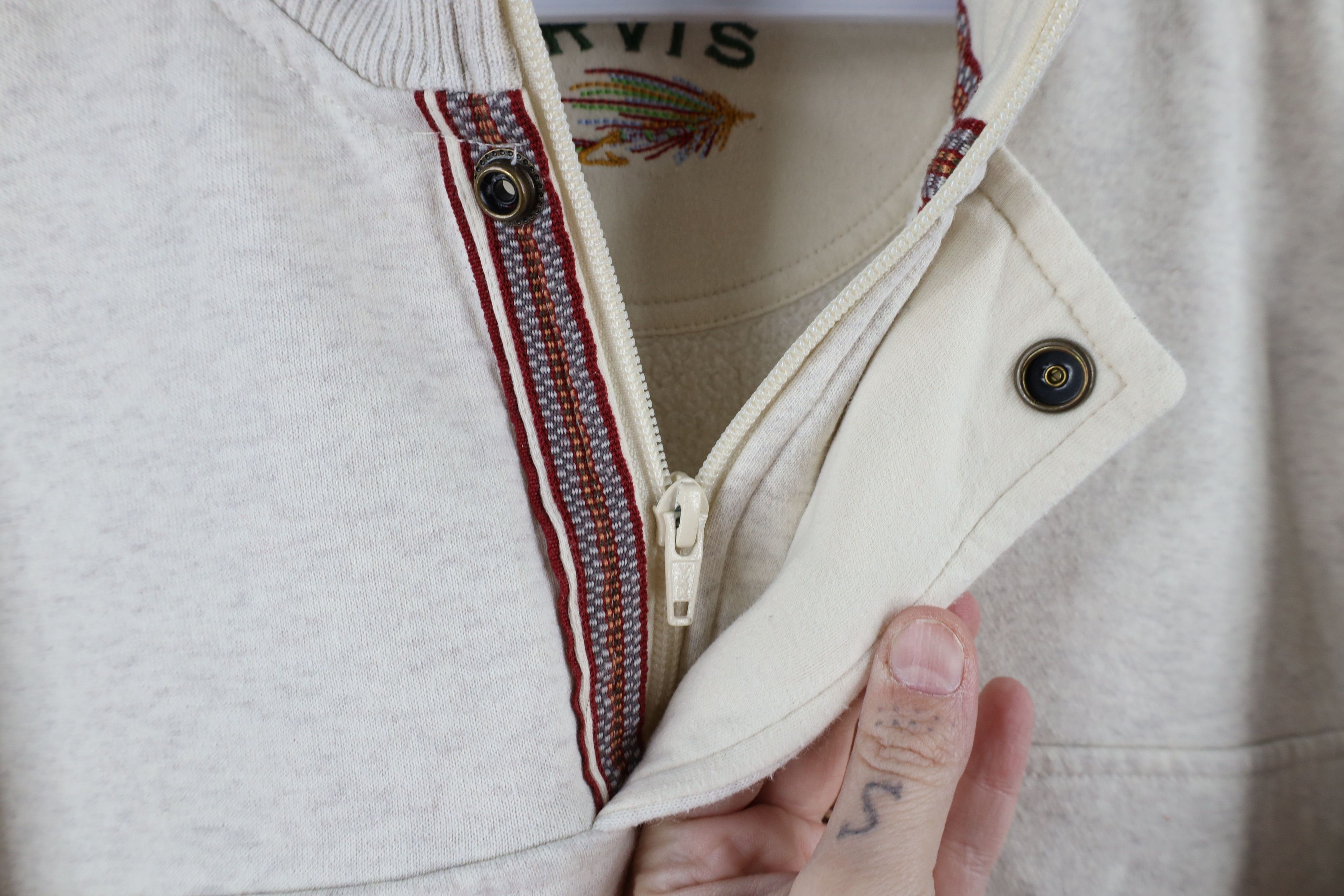 Orvis × Vintage Vintage Orvis Heavyweight Half Zip Pullover Sweatshirt Gray Size US L / EU 52-54 / 3 - 4 Thumbnail
