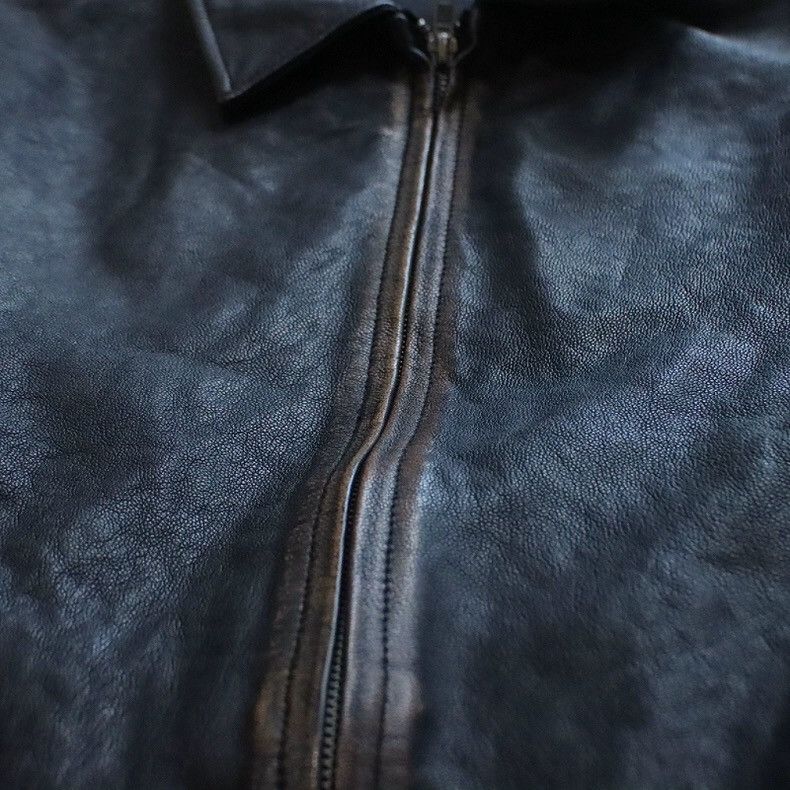 Beams Plus Beams Distressed leather zip jacket Size US L / EU 52-54 / 3 - 9 Thumbnail