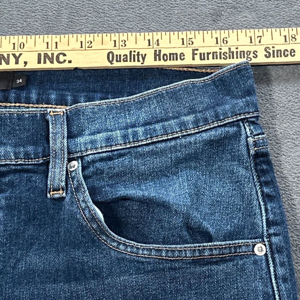 Hudson Hudson Jeans Mens 34x29 Blue Dark Wash Straight Leg Stretch Denim 5-Pocket Regular Fit USA Size US 34 / EU 50 - 6 Thumbnail