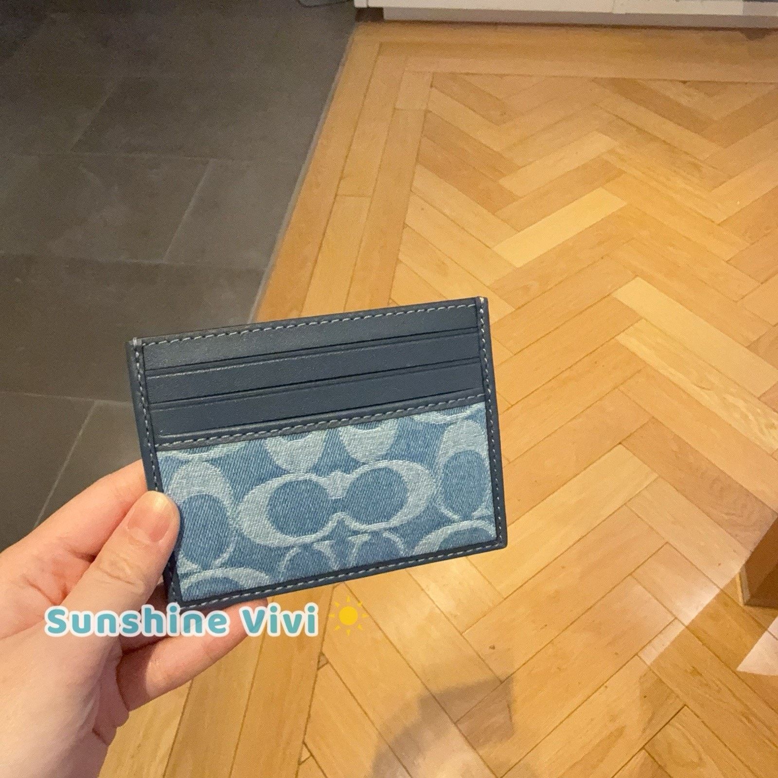 Coach NWT Limited Coach Slim Id Card Case Signature Denim CDF46 Size ONE SIZE - 2 Thumbnail
