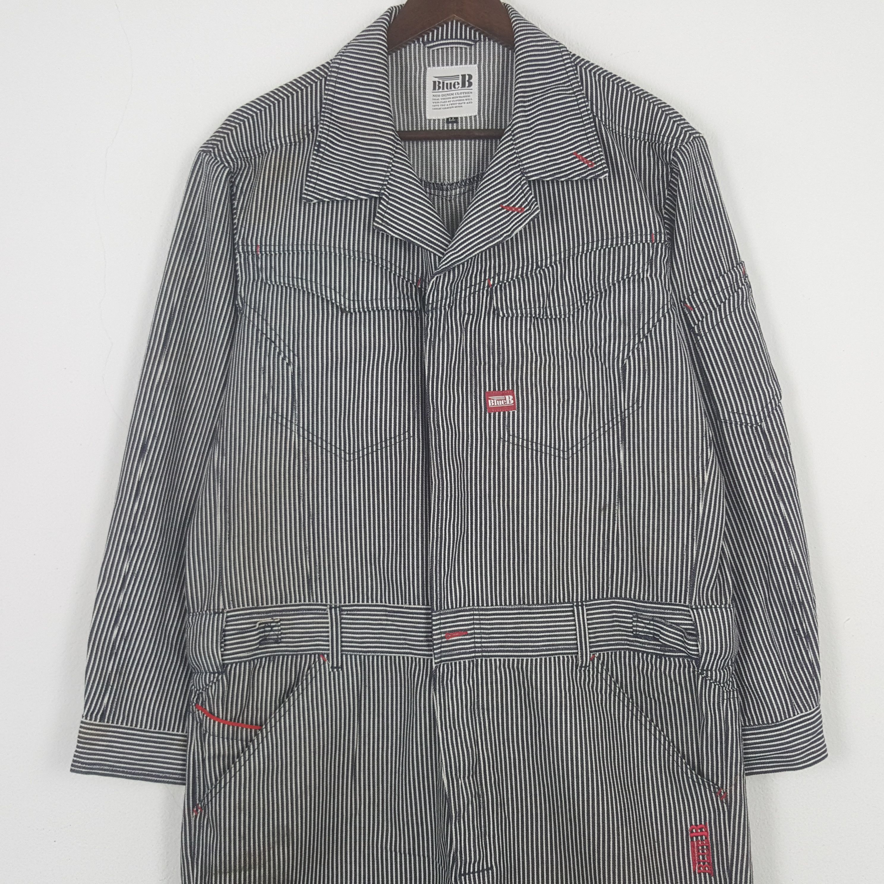 Japanese Brand Vintage Blue B Custom Hysteric Glamour Striped Jacket Size US L / EU 52-54 / 3 - 5 Thumbnail