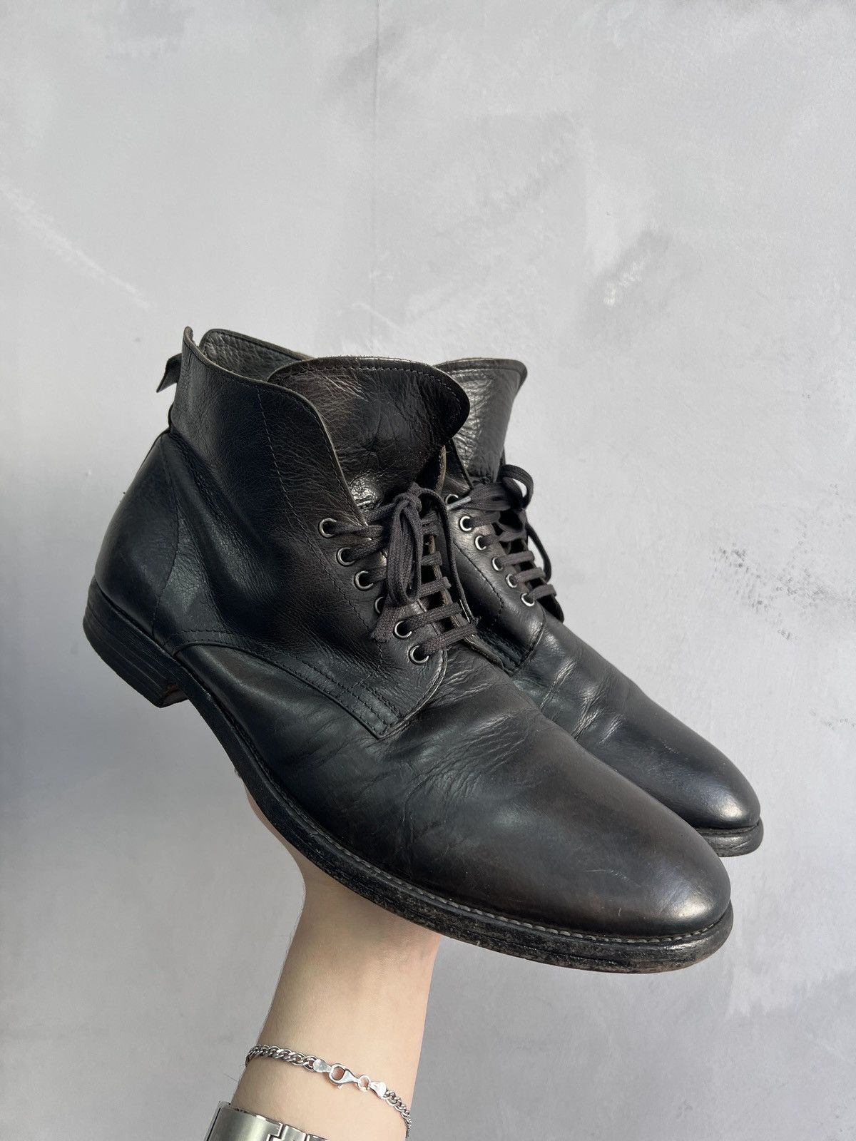 Moma combat boots leather avant garde Rick owens style