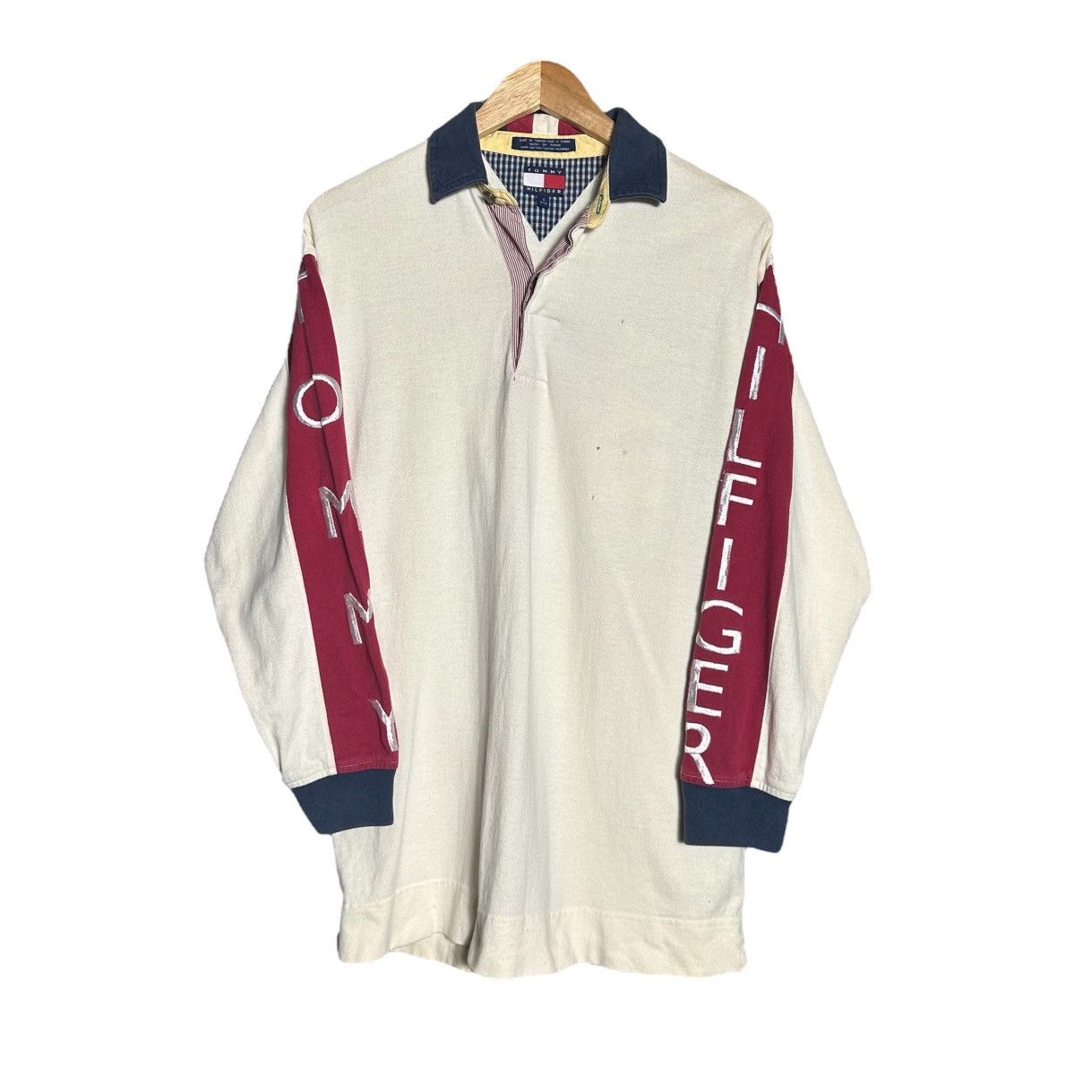 Tommy Hilfiger × Vintage Vintage Tommy Hilfiger Big Logo Sailing Gear Polos Size US M / EU 48-50 / 2 - 2 Thumbnail