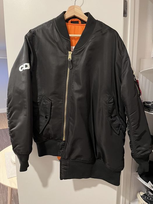 CDG CDG CDG MA-1 Bomber Jacket Asymmetrical Jacket | Grailed