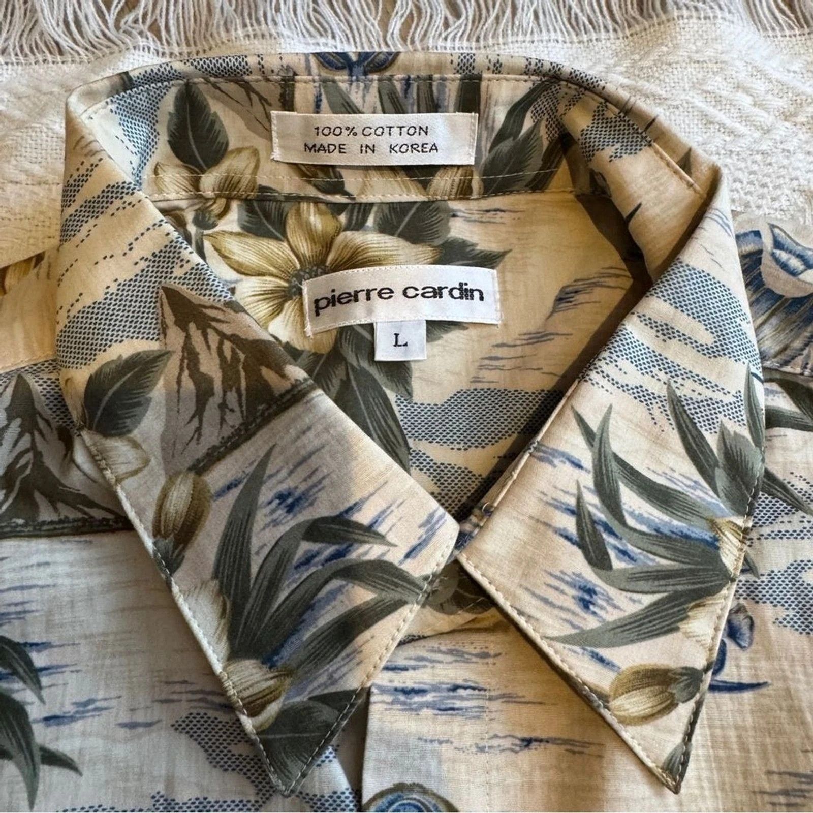 Pierre Cardin Vintage Pierre Cardin Hawaiian Shirt Men's Large Cotton ...