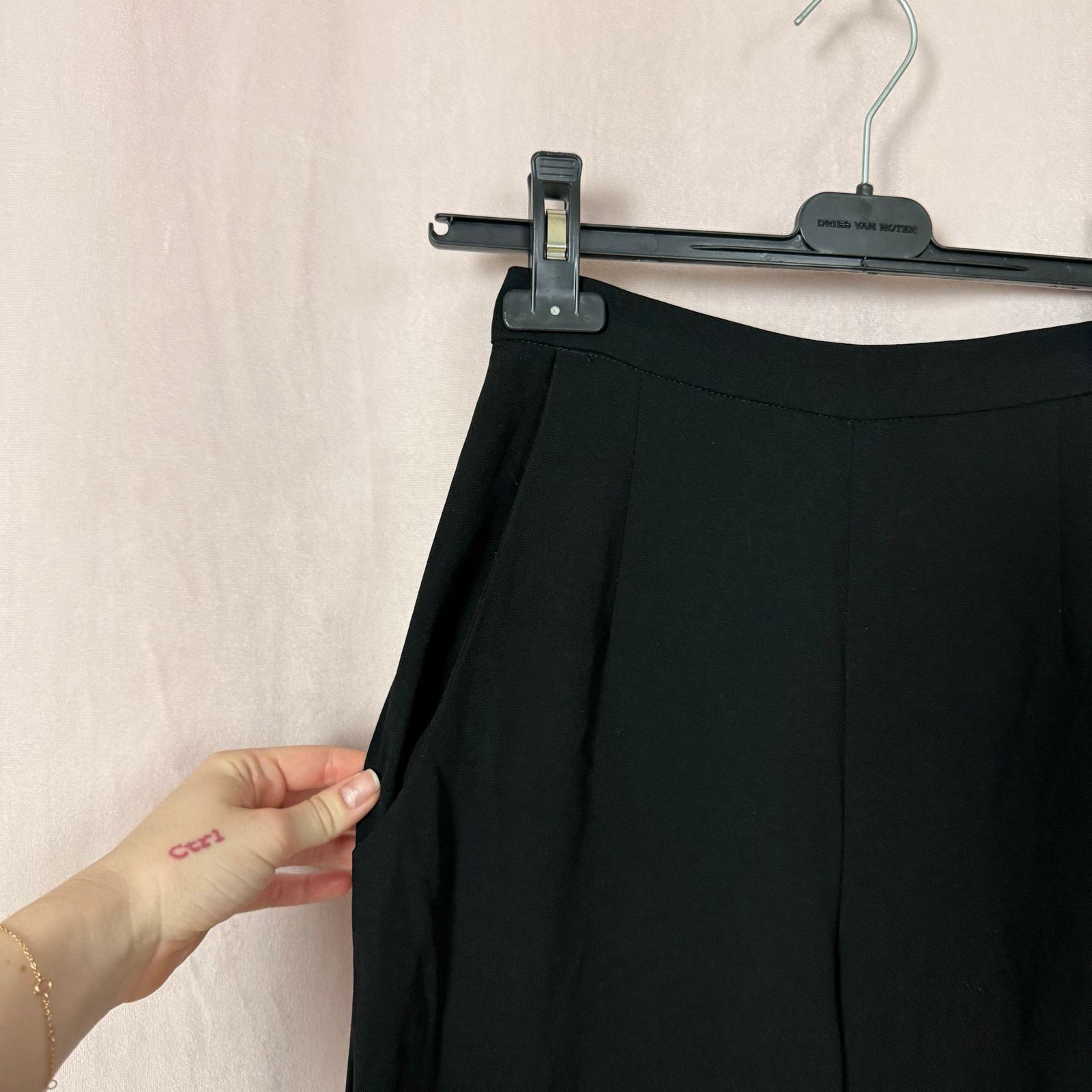 Bebe Reworked Bebe x Naven Black Wide Leg Flowy Pants, Size 00 Size 23" - 4 Thumbnail