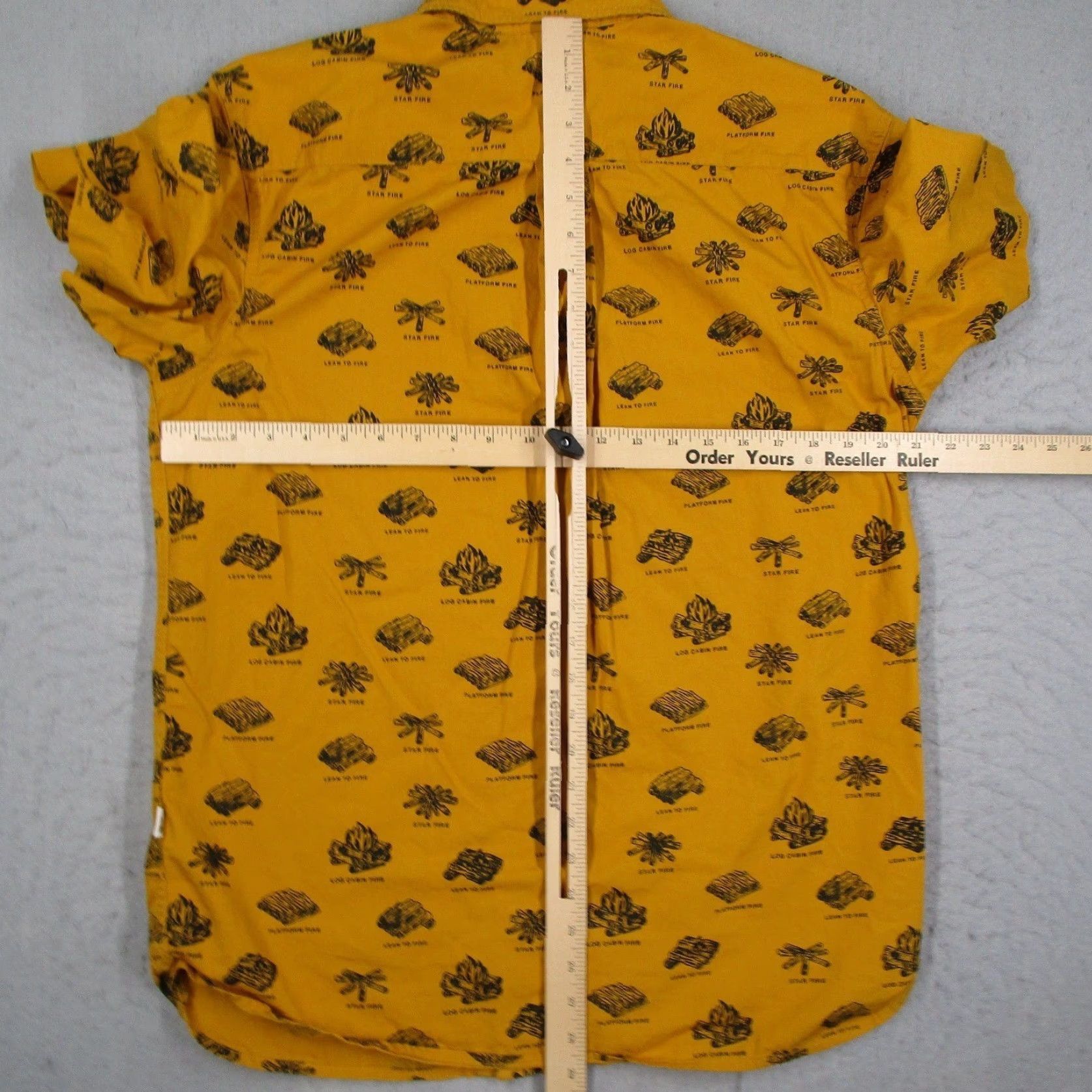 The North Face The North Face Mens Campfire Print Button Down Shirt Yellow NF0A55ND Large L Size US L / EU 52-54 / 3 - 6 Thumbnail