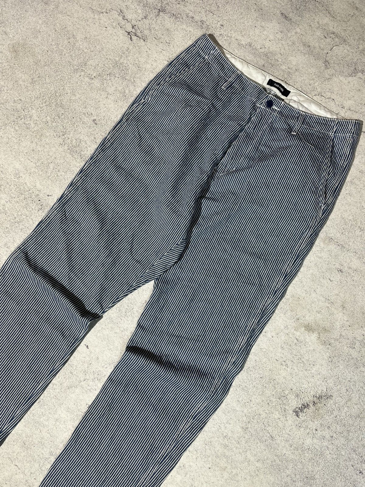 Ne-Net ISSEY MIYAKE - NET-NET Stripe relaxs pants Size US 32 / EU 48 - 2 Thumbnail