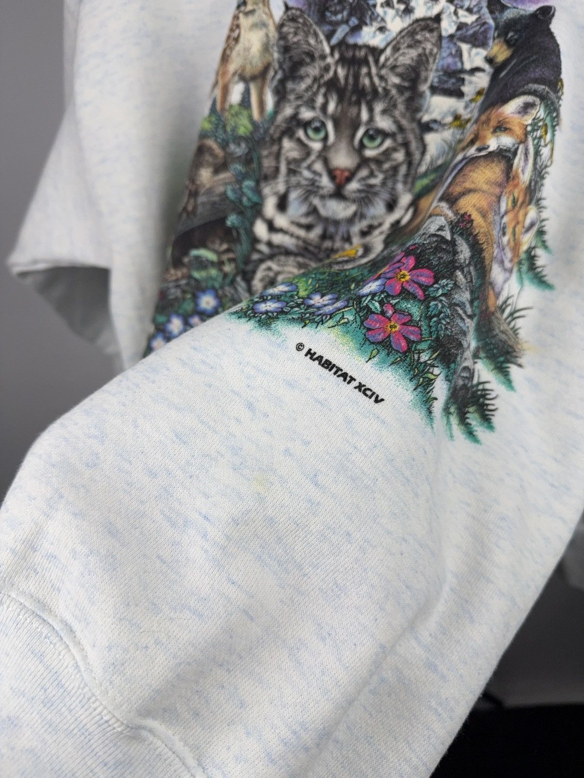 Habitat Vintage Retro 1994 USA Wildlife Animal Graphic Sweatshirt Size US L / EU 52-54 / 3 - 6 Thumbnail