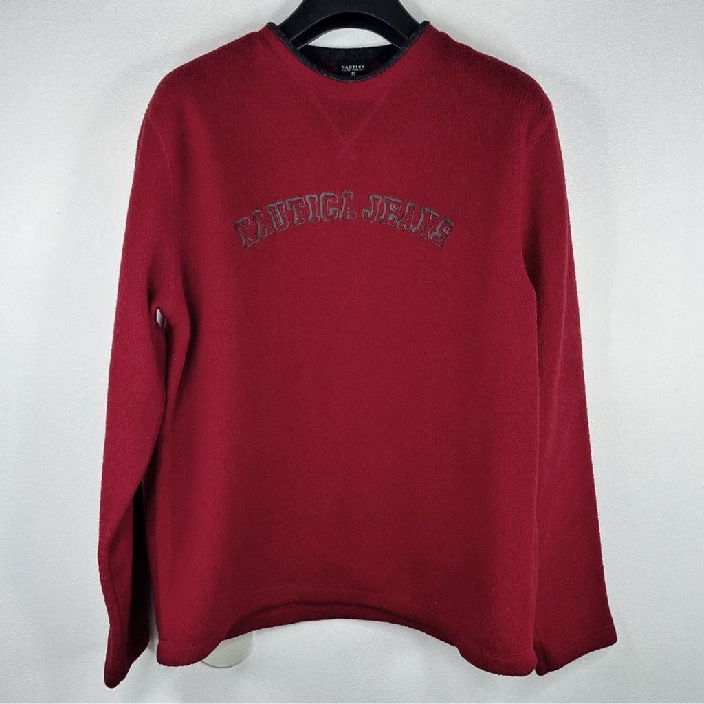 Nautica NAUTICA JEANS Men’s Red Fleece Crew Neck Sweatshirt Size S Size US S / EU 44-46 / 1 - 2 Thumbnail