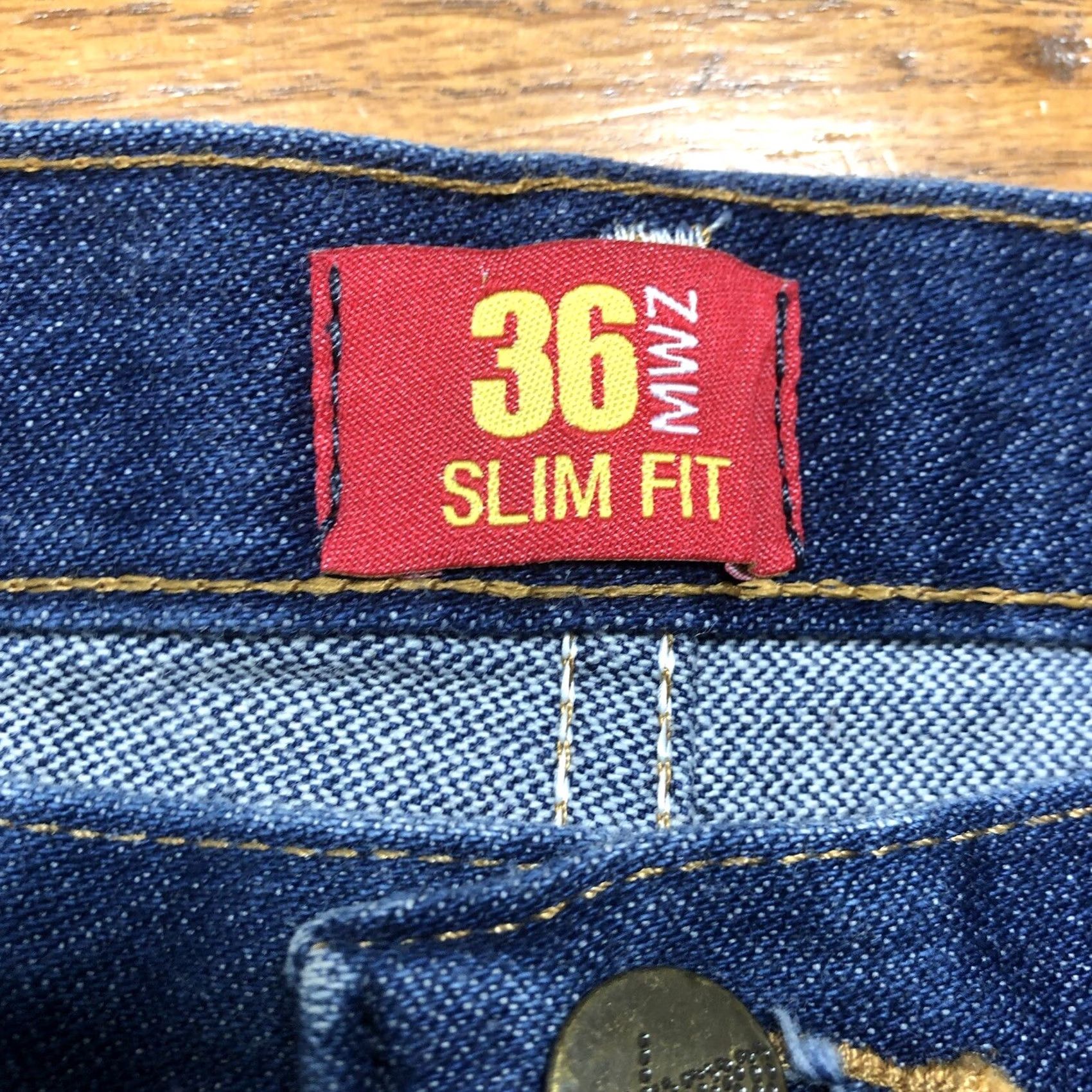 Wrangler VINTAGE Wrangler 36MWZ Jeans Men 5-Pocket Denim Slim Straight 38x36 Cowboy Cut Western Blue 80s 90s Cowboys Mens Size US 38 / EU 54 - 5 Thumbnail