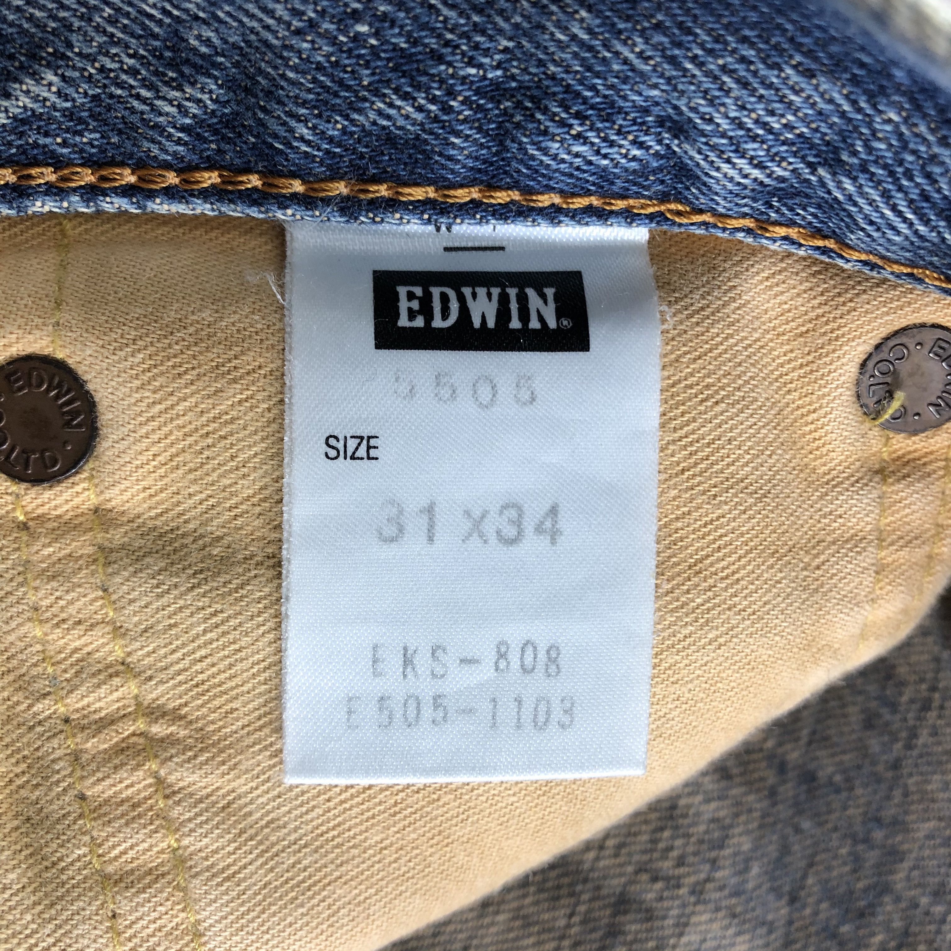 Edwin 90s Vintage Edwin 505 Selvedge Jeans-JM3596 Size US 32 / EU 48 - 8 Thumbnail