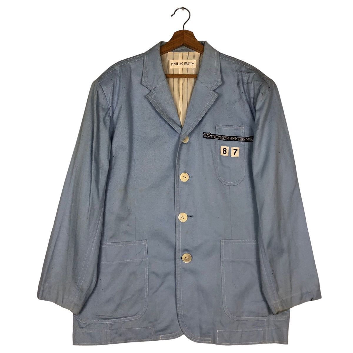 Japanese Brand 🔥Milk Boy Chore Work Jacket Big Logo Skate Style Streetwear Size US M / EU 48-50 / 2 - 1 Thumbnail