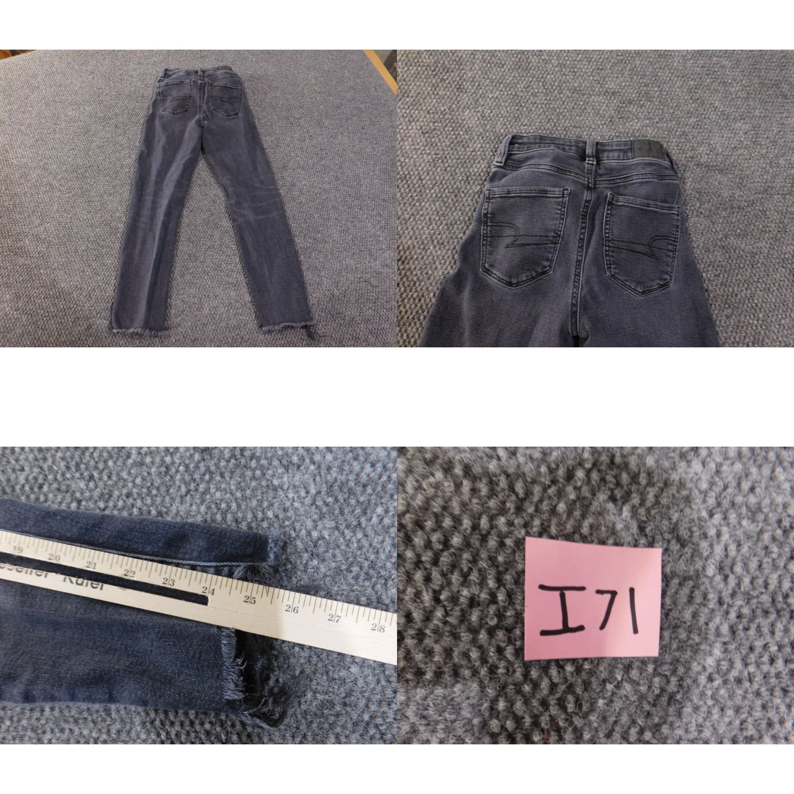 American Eagle Outfitters American Eagle Outfitters Jeans Women Jegging 00 Short Charcoal Gray Denim Zipper Stretch Classic Inseam 25 in Regular Fit Size 40" / US 18 - 8 Thumbnail