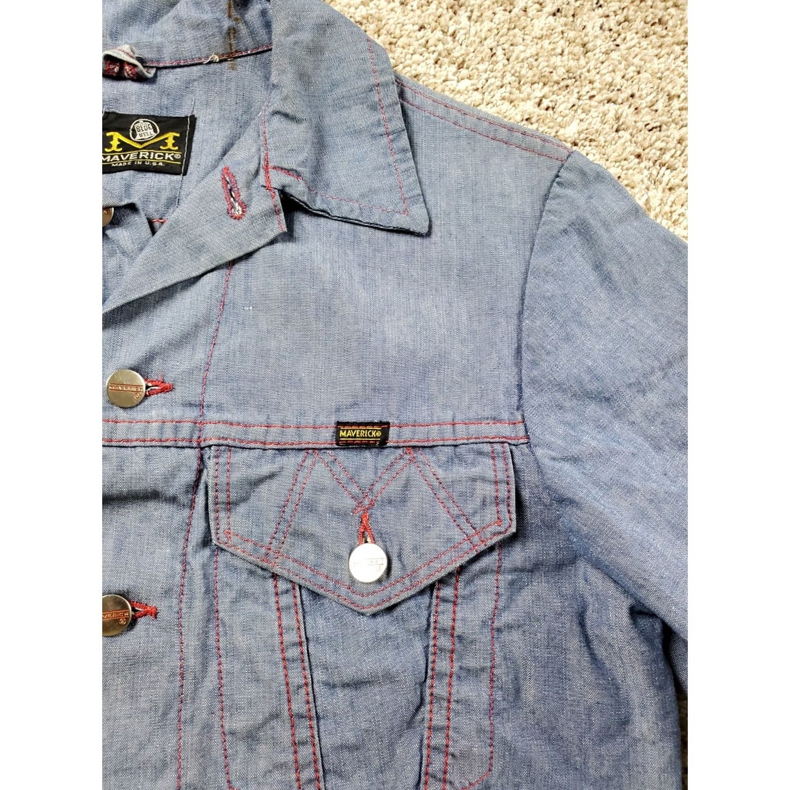 Vintage VINTAGE Blue Bell Trucker Jacket Shirt 70s Mens Chambray USA Made Size 38 Blue Bell Rockabilly 1970s Mens Size US XXS / EU 40 - 7 Thumbnail
