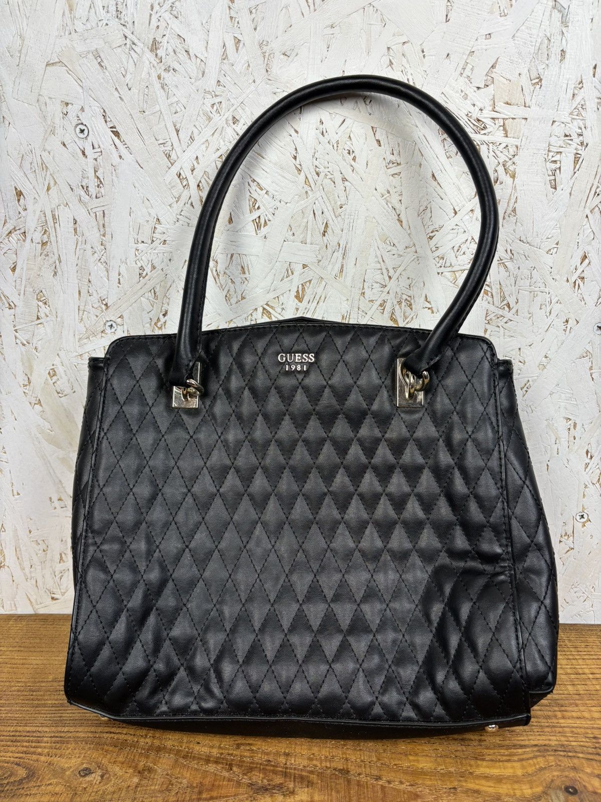 Guess Guess 1981 Black Quilted Tote Bag Size ONE SIZE - 1 Thumbnail
