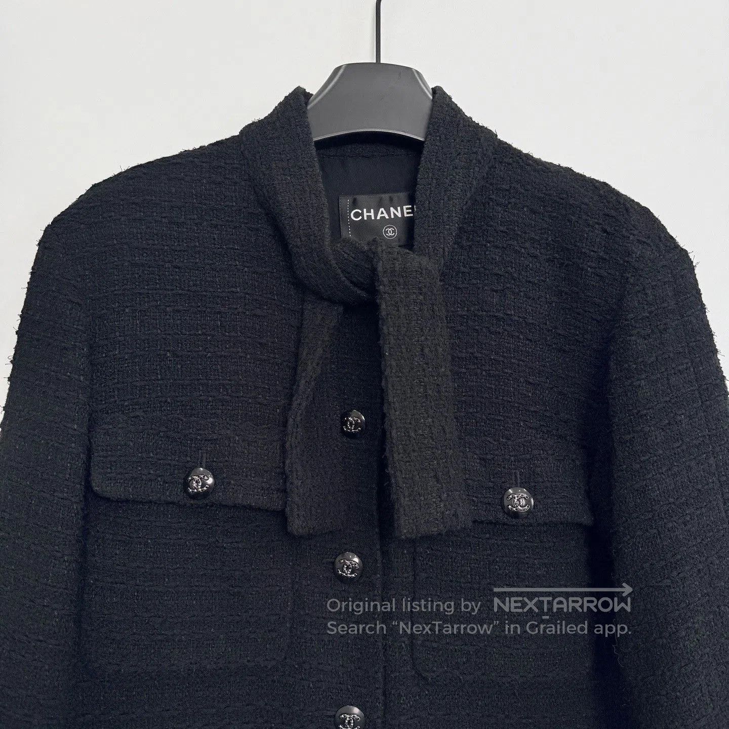 Chanel Chanel Bow Tie Black Tweed Short Jacket. Size S / US 4 / IT 40 - 2 Thumbnail