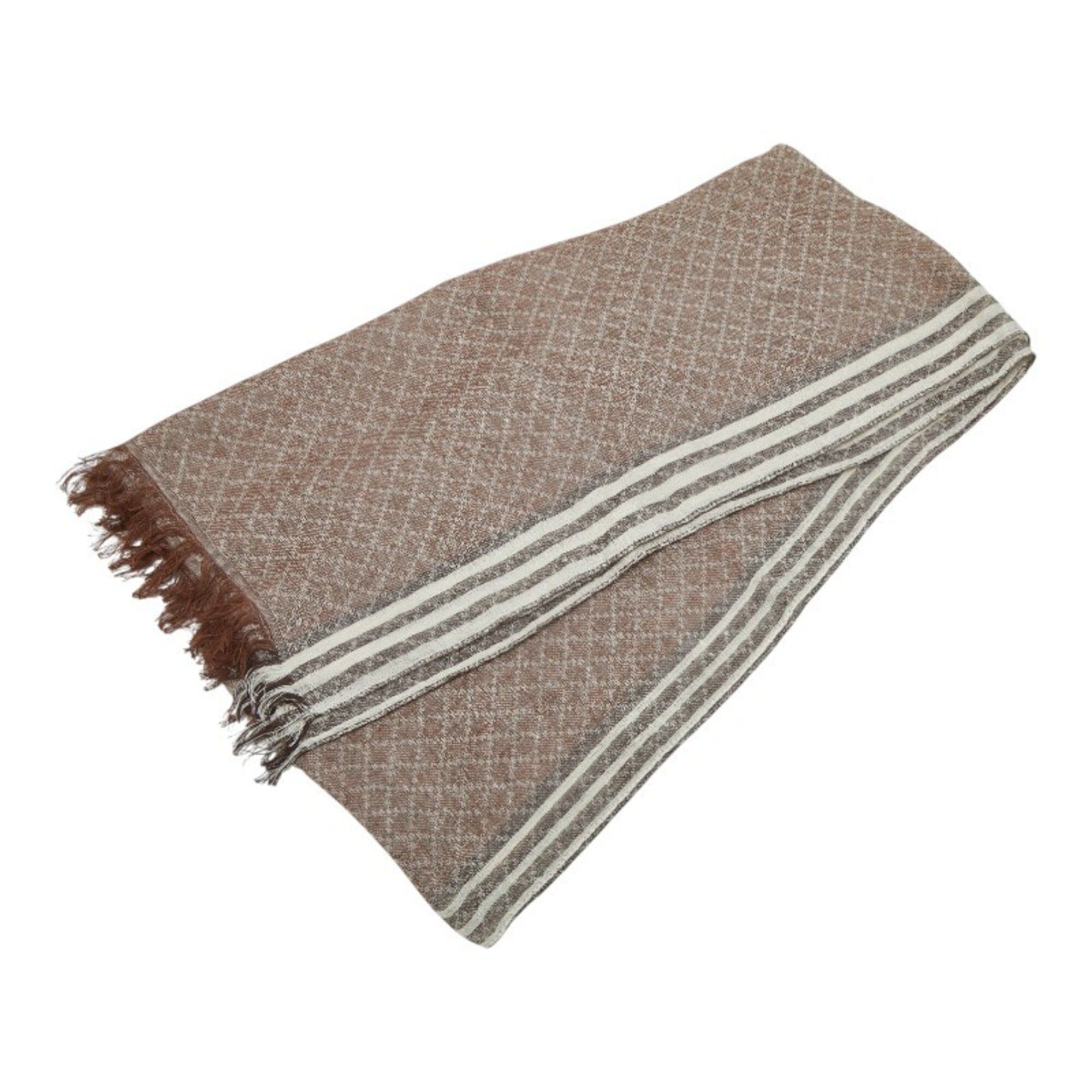 Gucci Gucci Scarf 336385 Brown Linen/Cotton Women's GUCCI Size ONE SIZE - 1 Thumbnail