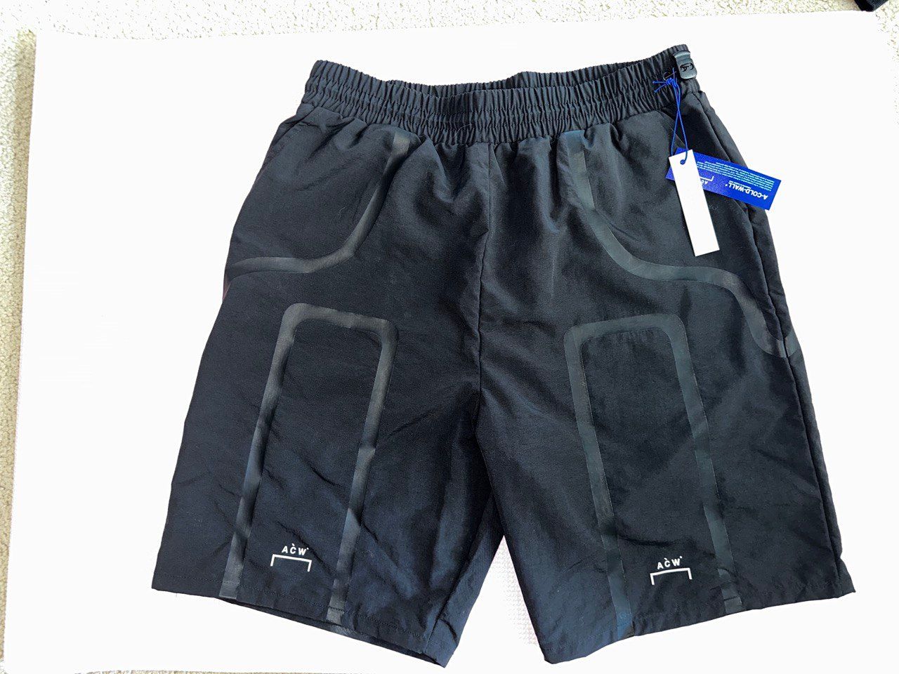 Pre-owned A-cold-wall* A-cold-wall Logo Print Shorts In Black