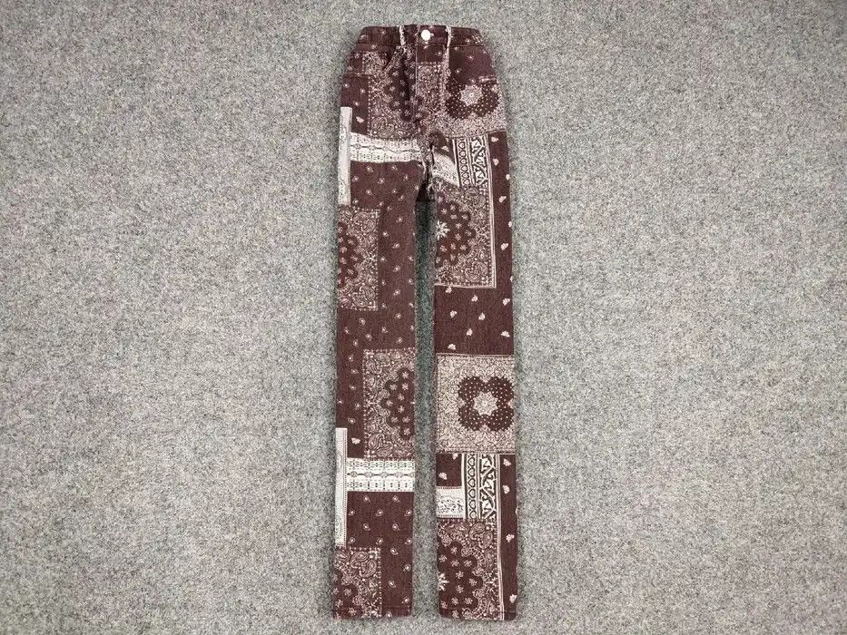 Japanese Brand Vintage Japanese paisley Bandana Denim Brown Print Pants Size US 30 / EU 46 - 1 Thumbnail