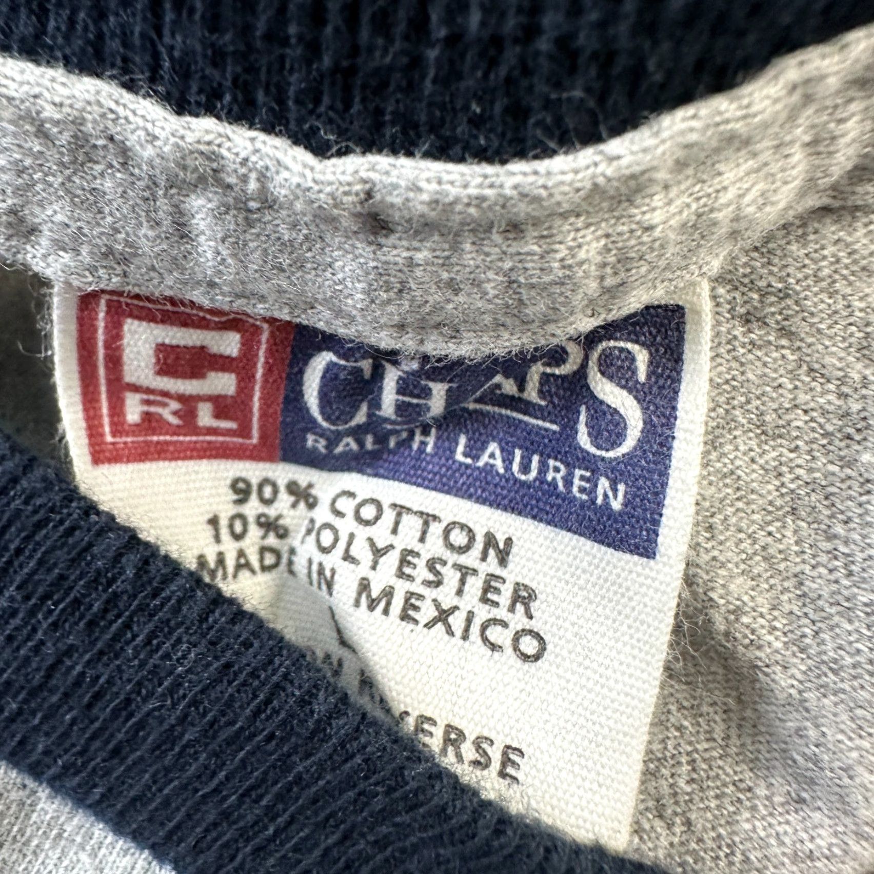 Chaps VINTAGE Chaps Ralph Lauren Shirt Mens Large Gray Logo Spellout 90s 80s Skull Size US L / EU 52-54 / 3 - 6 Thumbnail