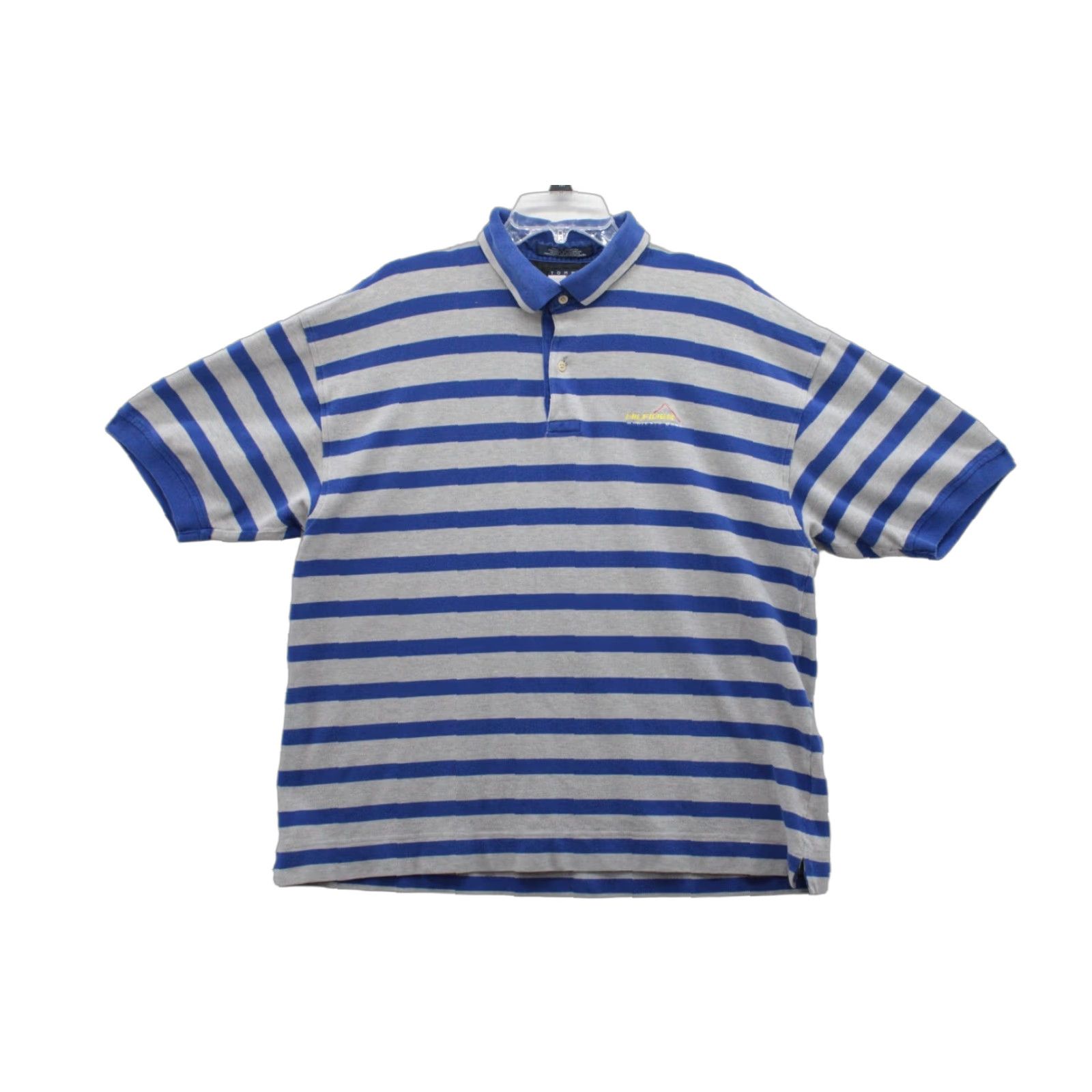 Tommy Hilfiger VINTAGE Tommy Hilfiger Polo Shirt Men's XL Blue Gray Striped Y2K Athletic Retro Size US XL / EU 56 / 4 - 1 Thumbnail