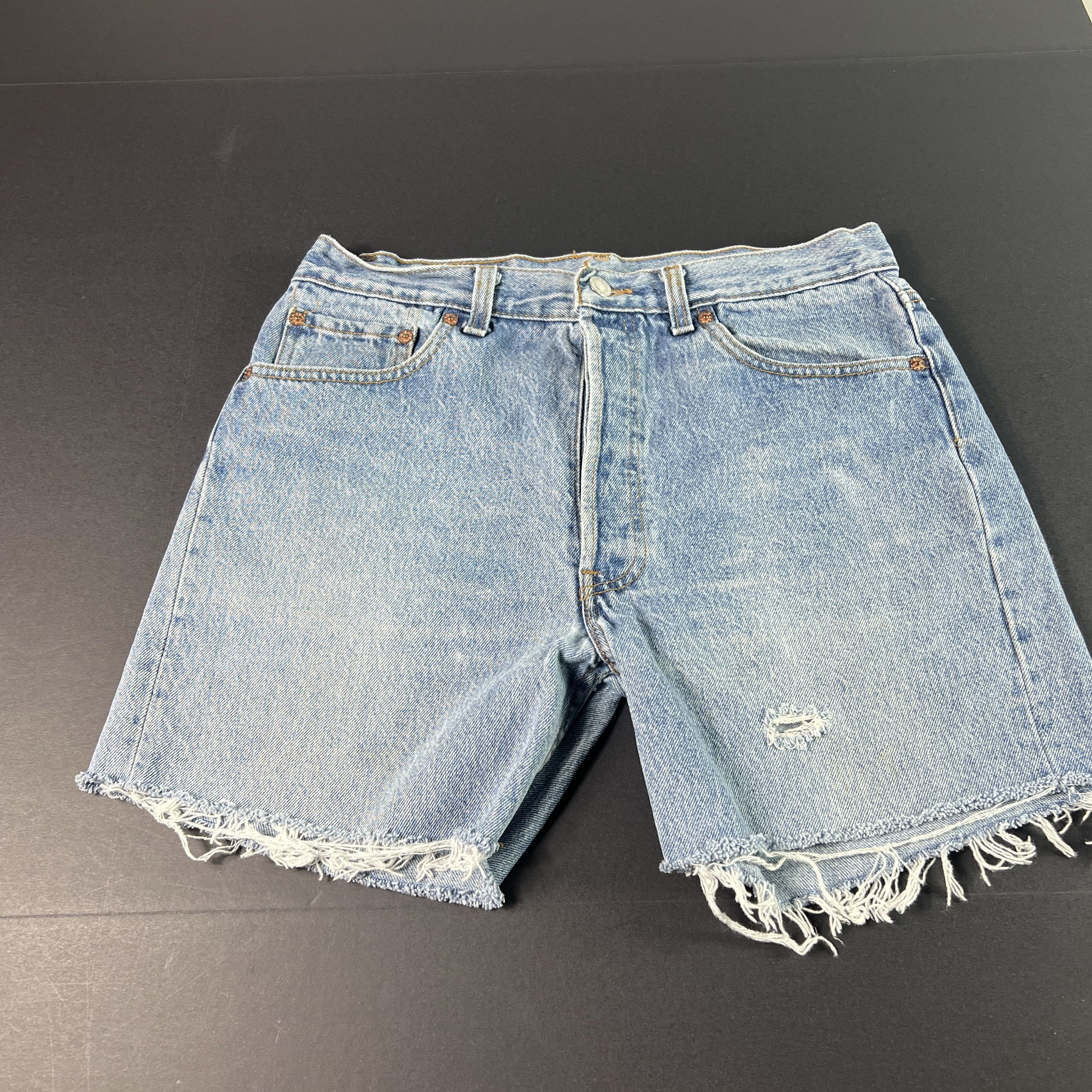 ERL × Levi's New ERL x Levis 501 Distressed Denim Shorts Size 30