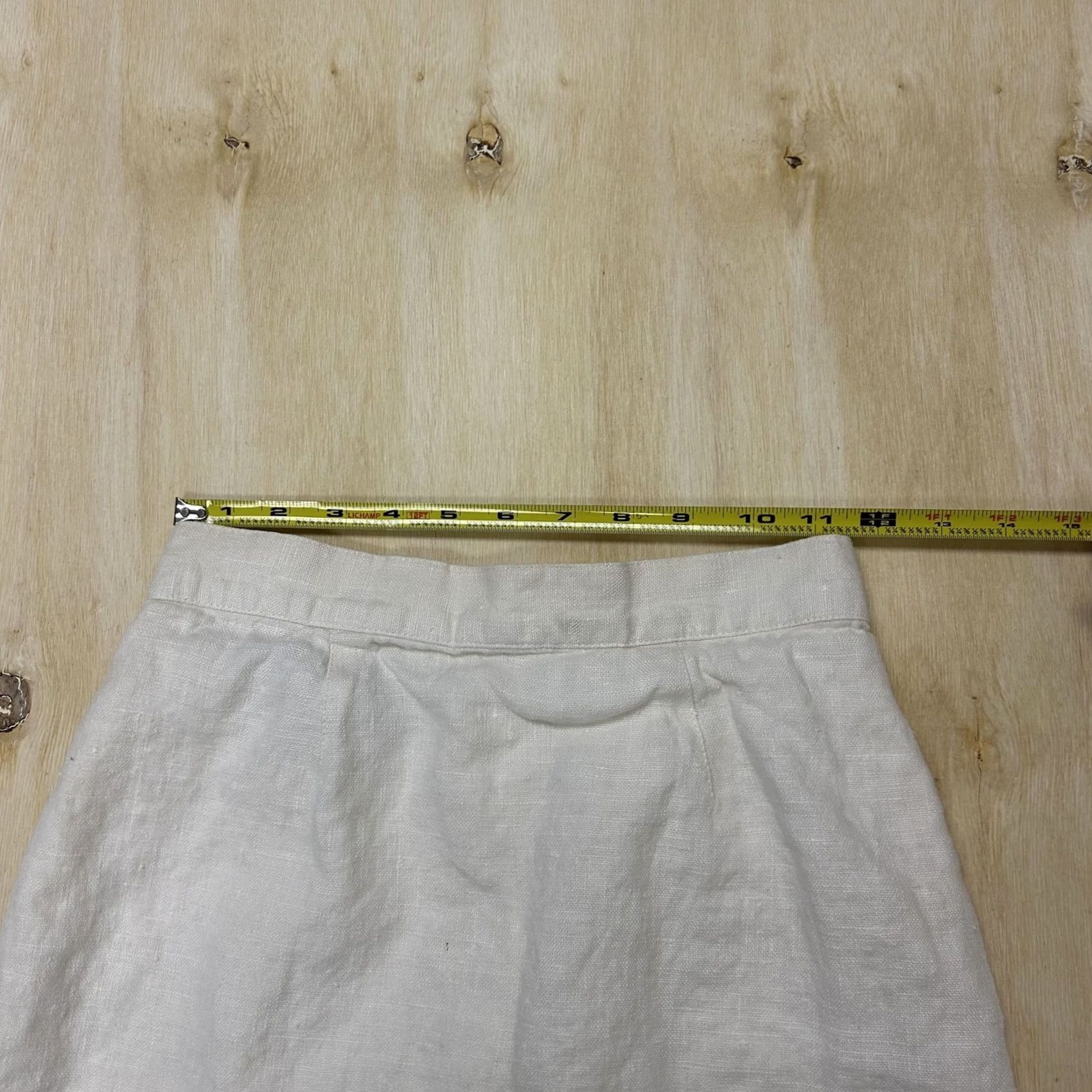 Vintage VINTAGE Tina Hagen Skirt Womens Small White Linen Pencil Knee Length USA Summer Size 28" / US 6 / IT 42 - 6 Thumbnail