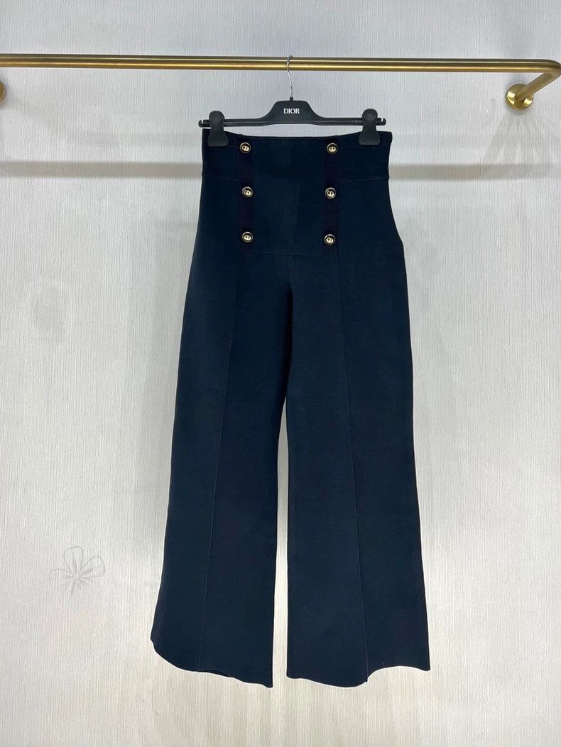 Dior dior high-waisted wide-leg pants with buttons-dmc Size US 31 - 1 Thumbnail