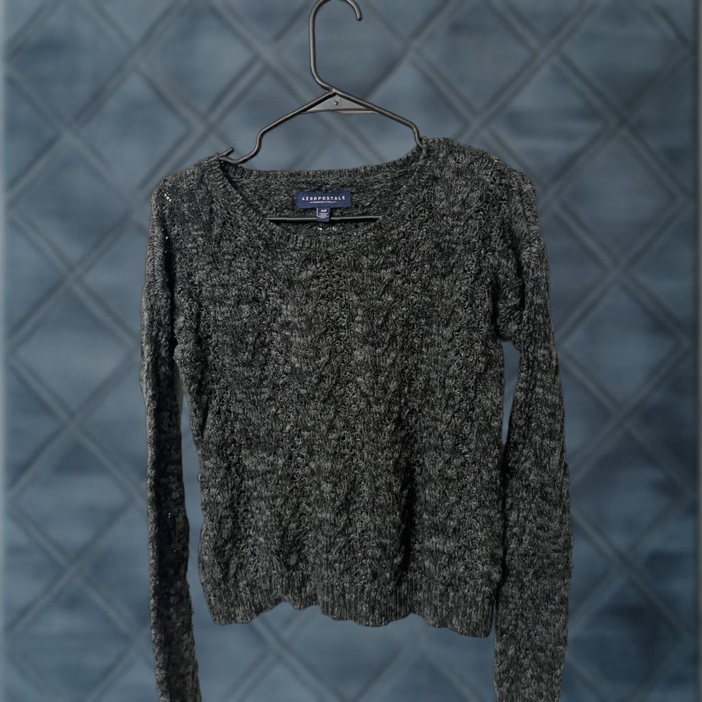 Aeropostale Aeropostale Sweater Women Small Loose Knit Dark Gray Long Sleeve Pullover Casual Fall Winter Regular Knit 100% Acrylic Size S / US 4 / IT 40 - 1 Thumbnail
