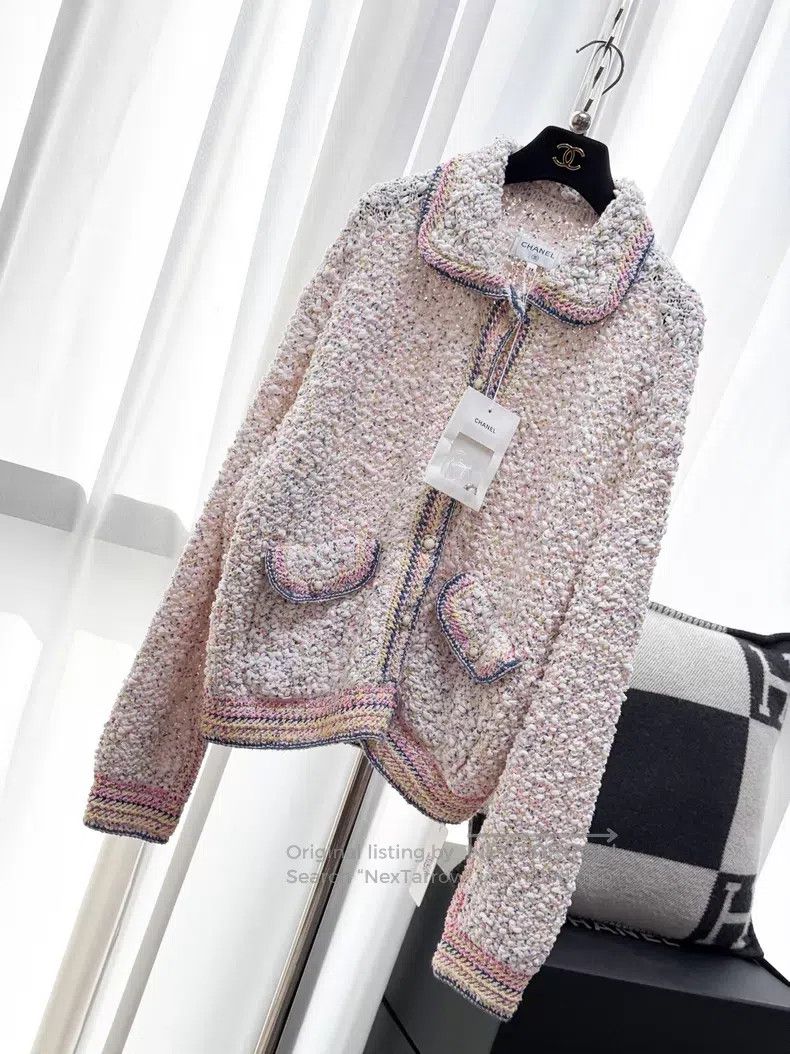 Chanel Chanel Ice cream mixed beige pink blue and yellow woven lo Size XS / US 0-2 / IT 36-38 - 2 Thumbnail