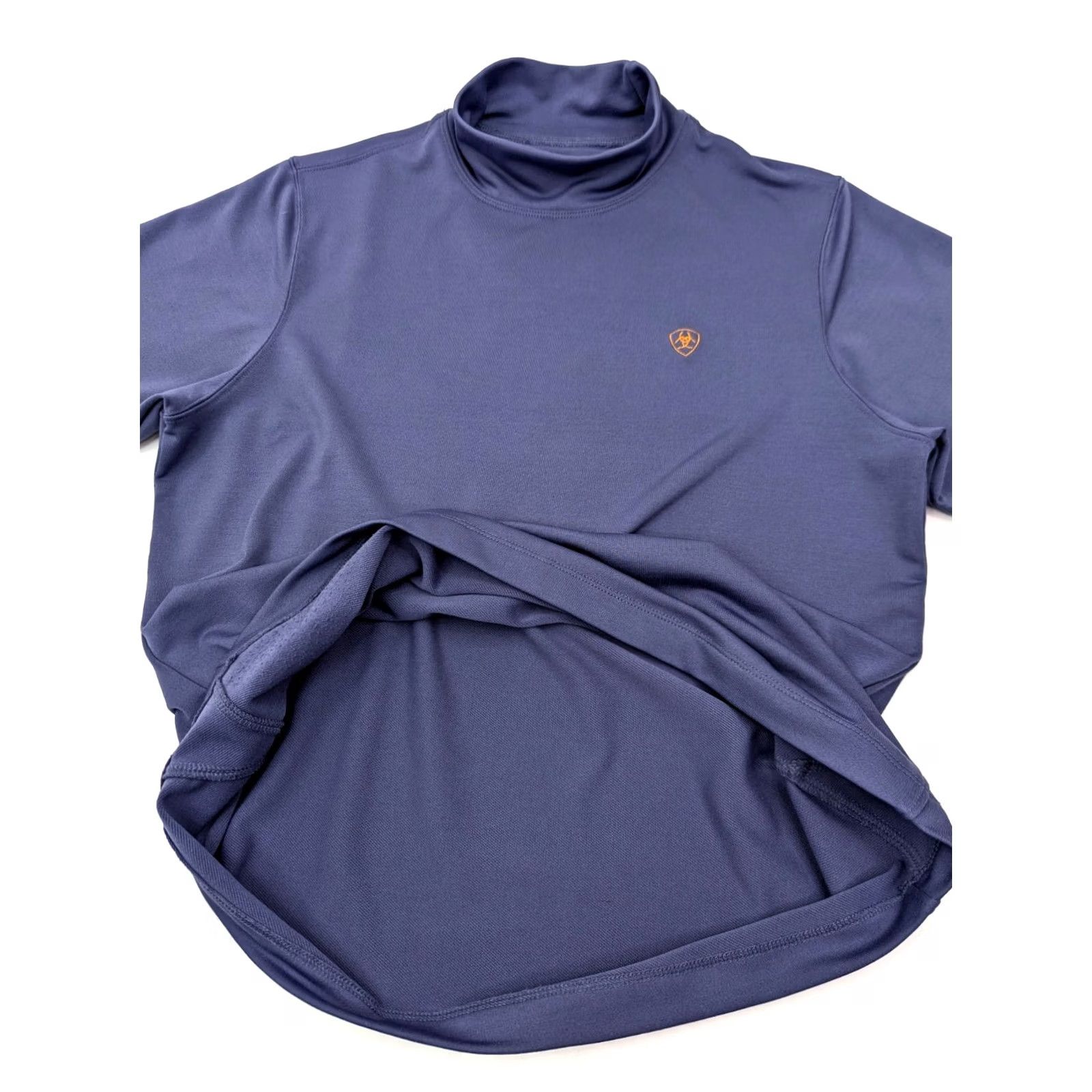 Ariat Ariat Polo Shirt Women S Blue Short Sleeve Pullover Performance Wicking Coolmax Lycra Moc Neck Shirt, Basic, Athletic Fit, Logo, 90s Western Work Wear Size S / US 4 / IT 40 - 5 Thumbnail