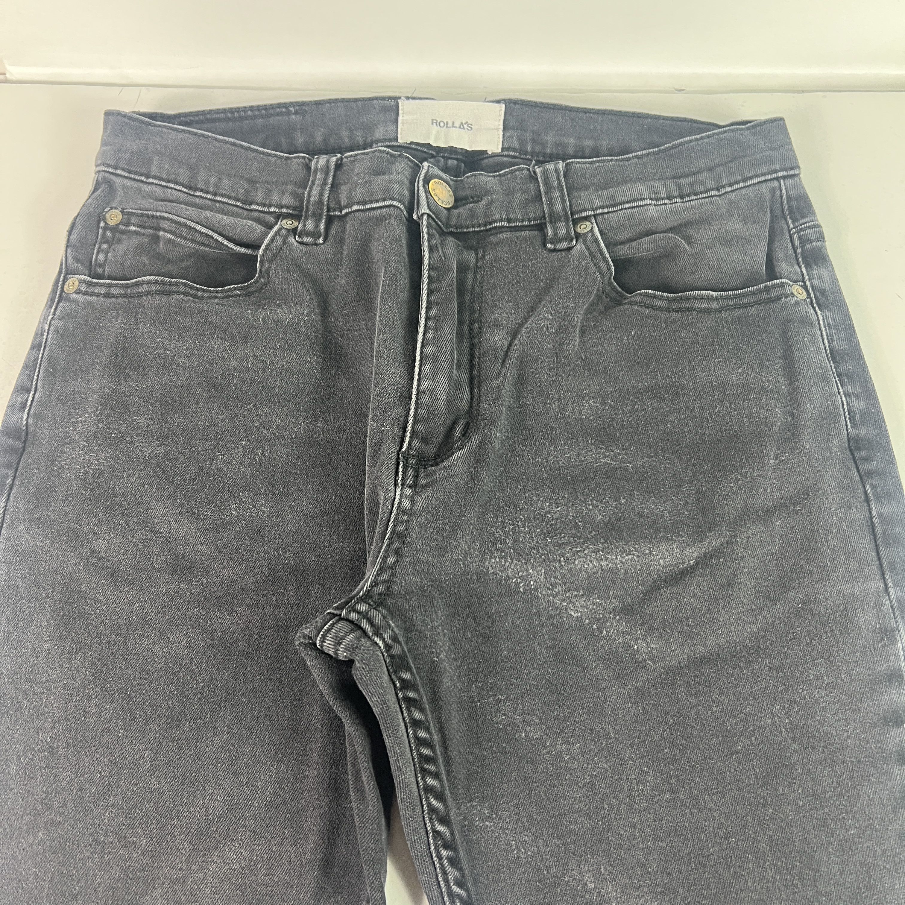 Rolla's Rolla's Jean Thin Captain Slim Black Faded Distressed Denim Size US 31 - 2 Thumbnail