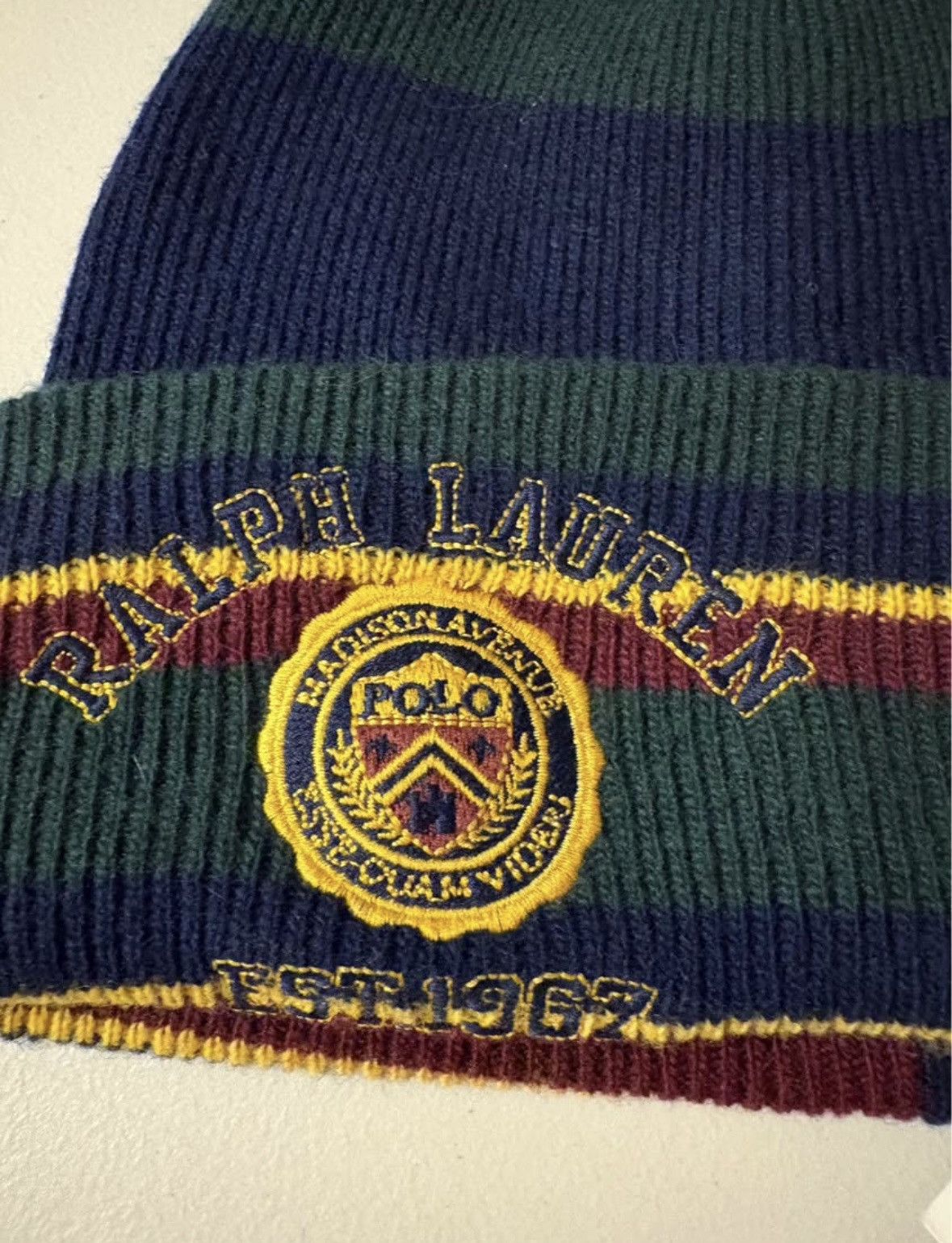 Polo Ralph Lauren Ralph Lauren Polo Beanie Preppy Rugby Big P Winter Hat Size ONE SIZE - 3 Thumbnail