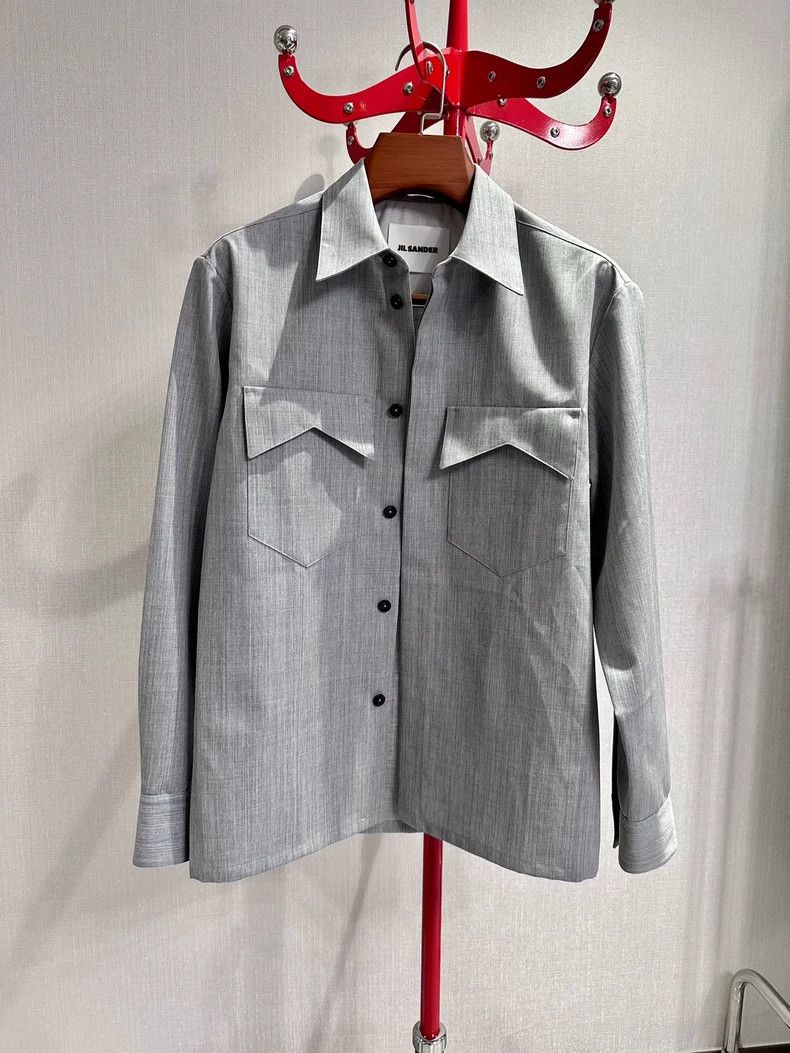 Jil Sander Jil Sander size 39 Grey Shirt Jacket Size US M / EU 48-50 / 2 - 2 Thumbnail