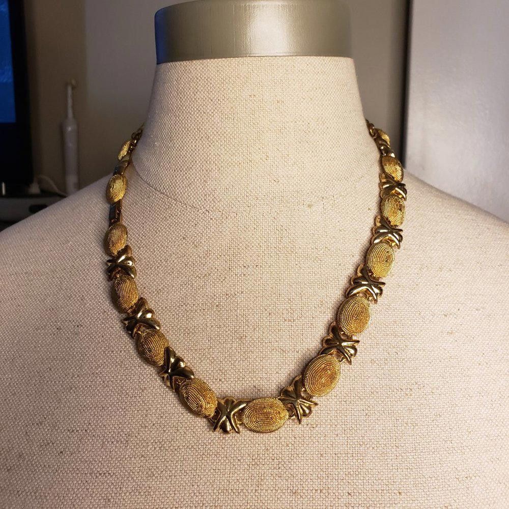 Designer Gold Plated Vintage Necklace & Earring Set Size ONE SIZE - 3 Thumbnail