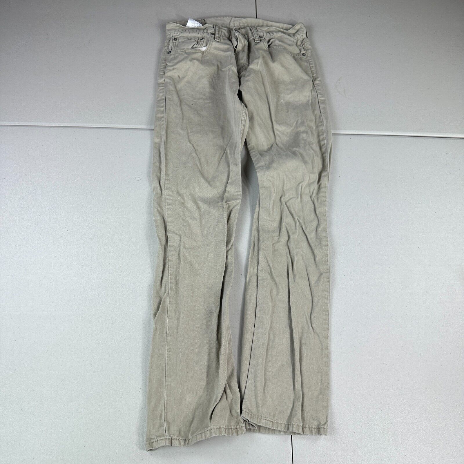 Levi's Levi's 514 Straight Regular Fit Tan Khaki Jeans Mens 30x34 Size US 30 / EU 46 - 1 Thumbnail