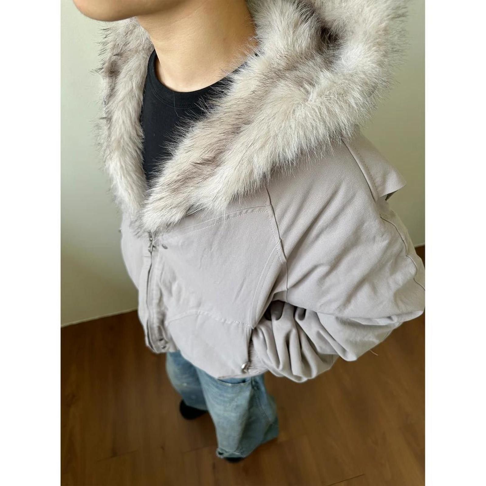 Vintage Fur Collar Bomber Jacket for Men, Warm Outerwear Size US M / EU 48-50 / 2 - 5 Thumbnail