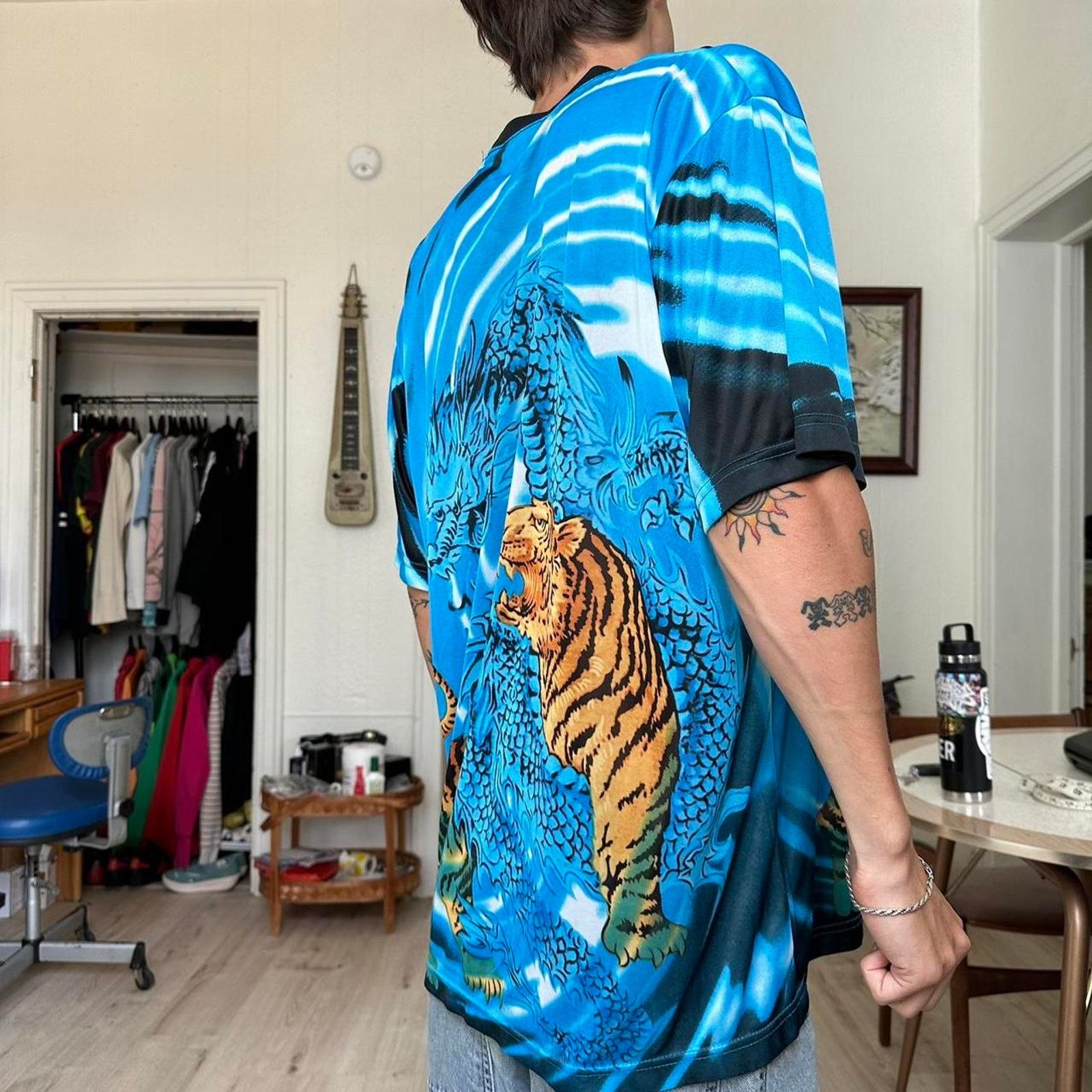 Vintage Vintage 00s No Boundaries Tattoo Jersey Shirt Top Size US XL / EU 56 / 4 - 8 Thumbnail