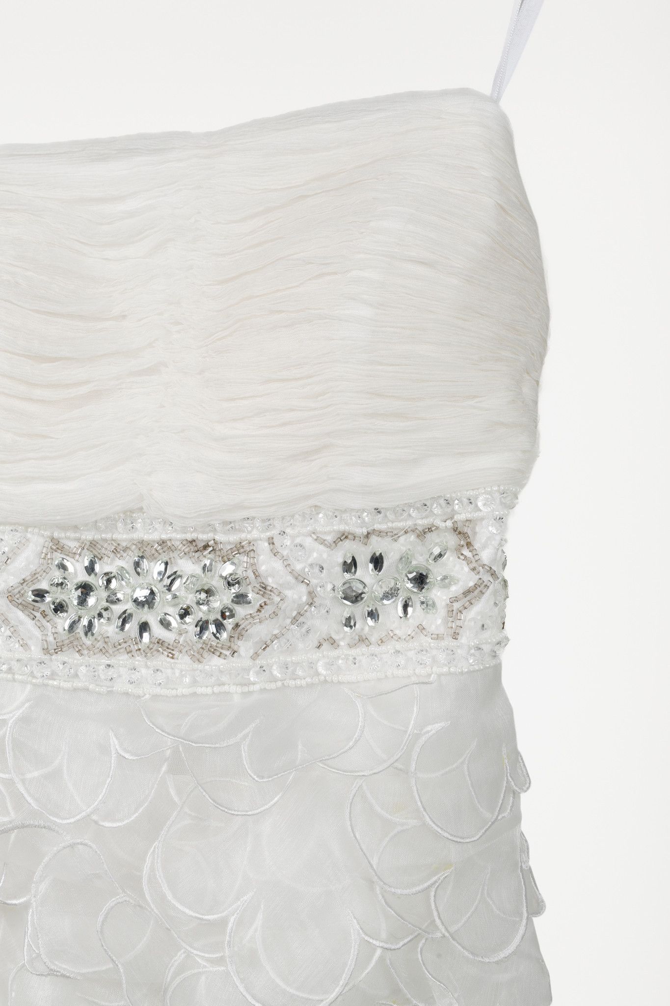 Other Sue Wong White Embellished Scalloped-Skirt Mini Dress Size S / US 4 / IT 40 - 5 Thumbnail