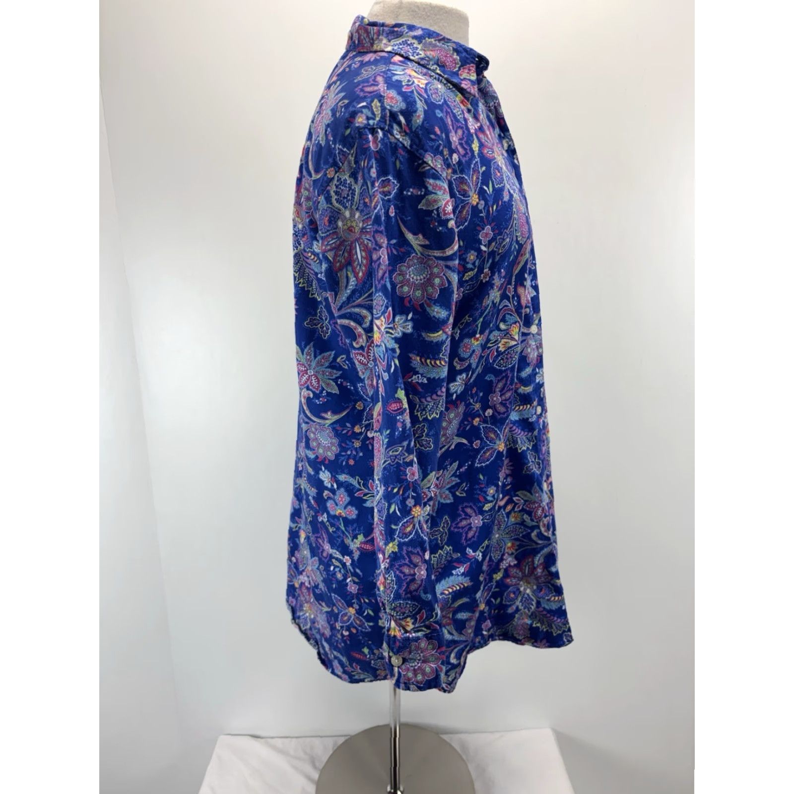 Ralph Lauren VINTAGE Lauren Ralph Lauren Sleep Shirt Nightgown Women’s Medium Blue Floral Monogram Size M / US 6-8 / IT 42-44 - 4 Thumbnail